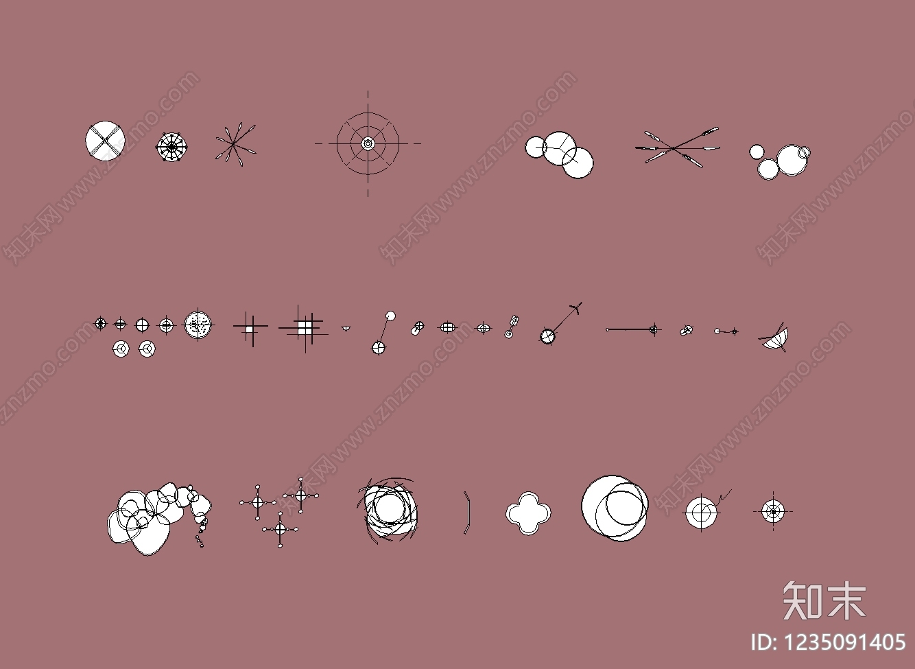 灯具图库cad施工图下载【ID:1235091405】