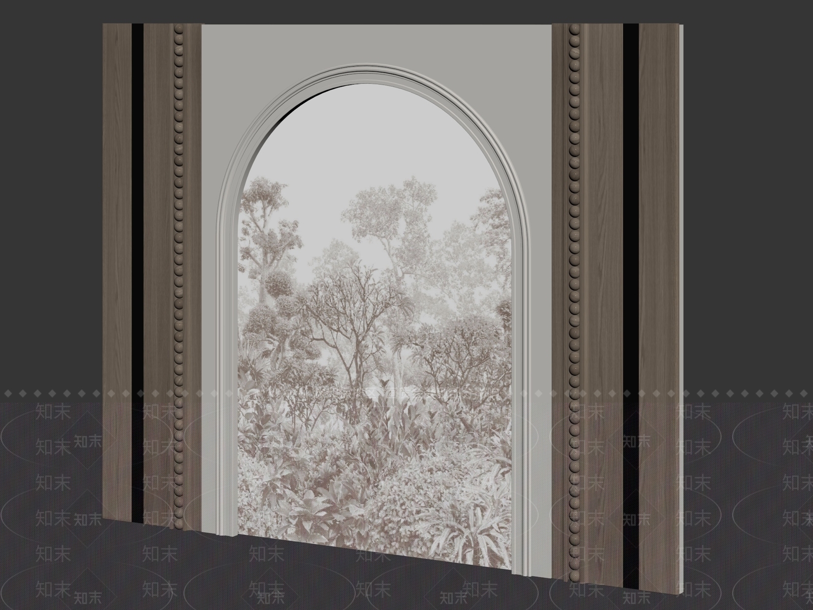 法式床头背景墙3D模型下载【ID:1235092810】