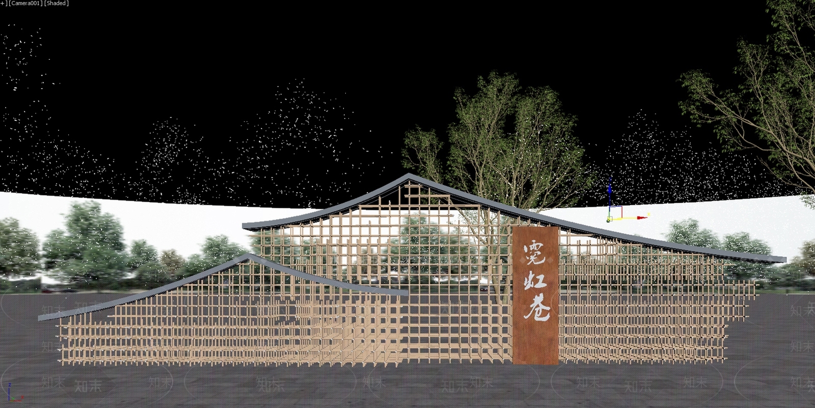 新中式景观景墙3D模型下载【ID:1235094173】