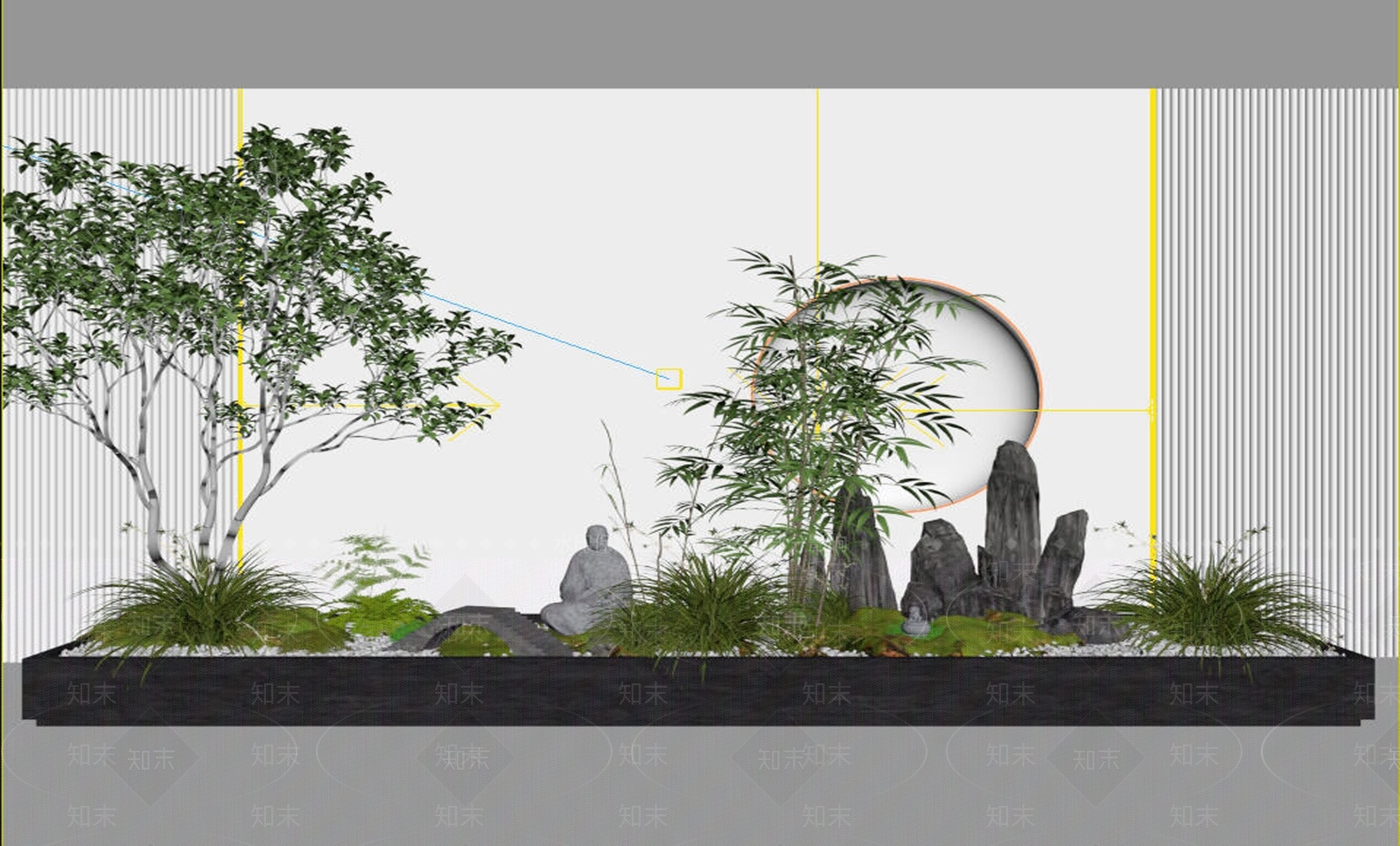 新中式景观室内景观3D模型下载【ID:1235094962】