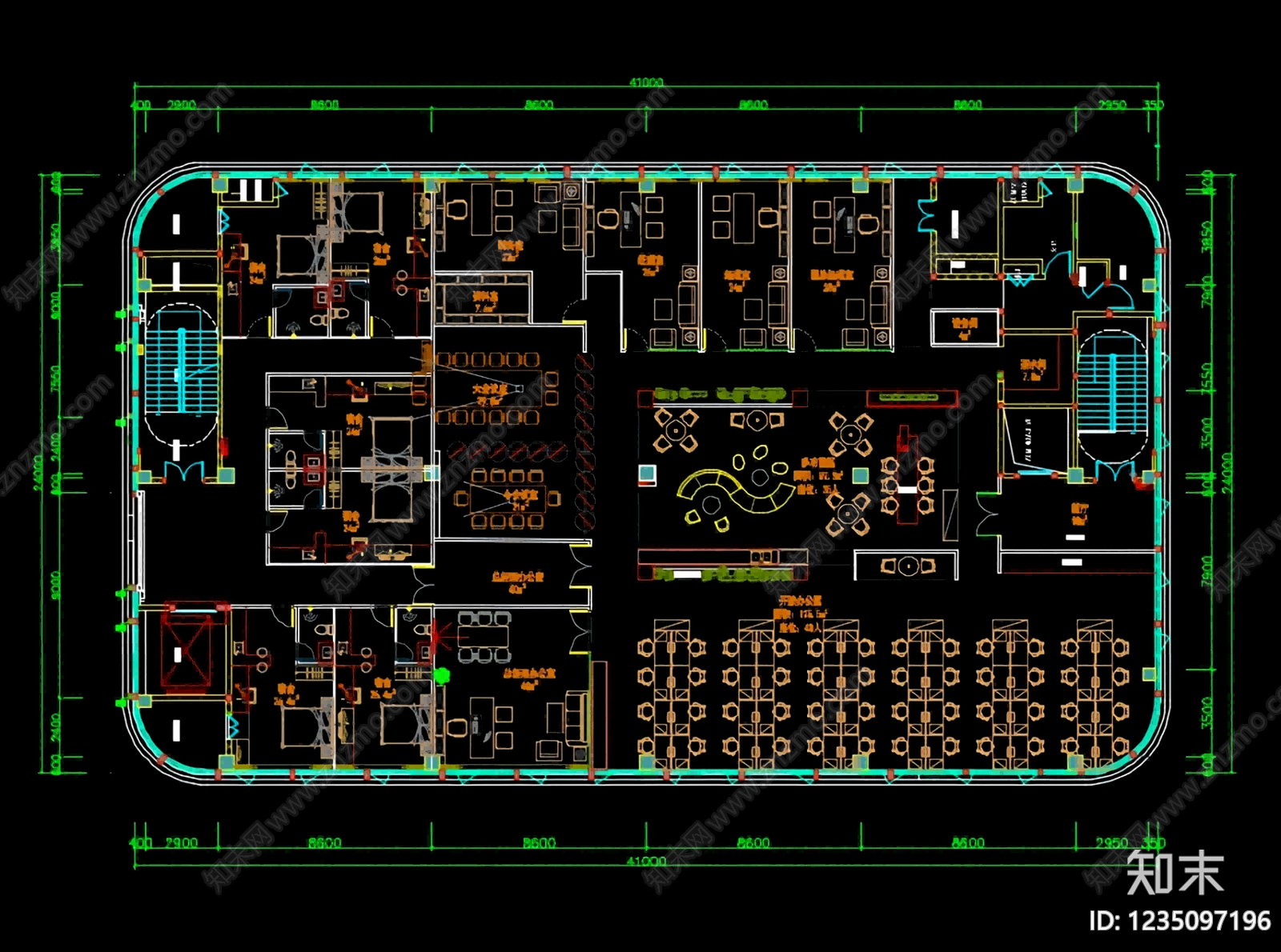 整体办公空间CAD图纸
