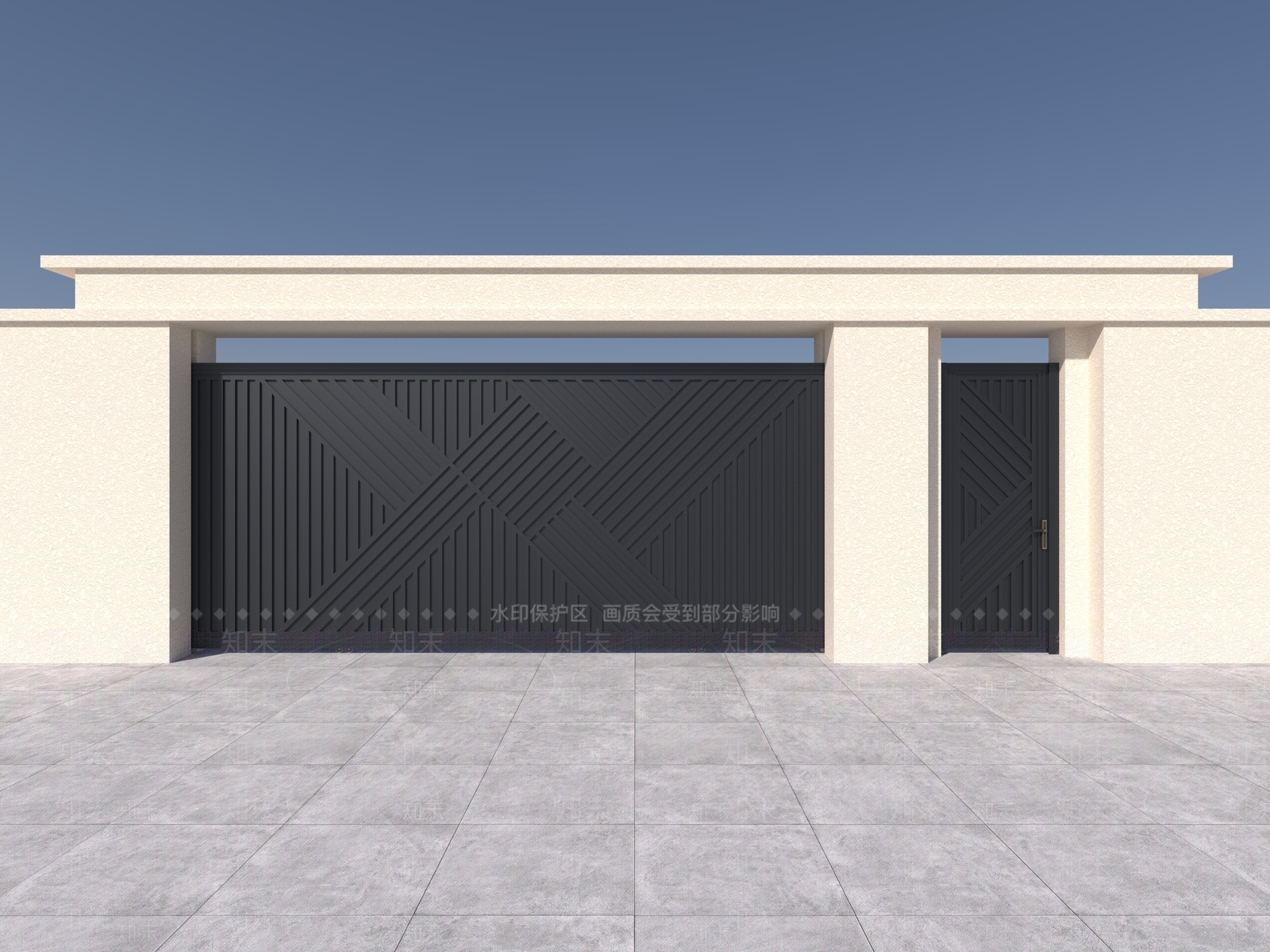 极简门组合3D模型下载【ID:1235098605】
