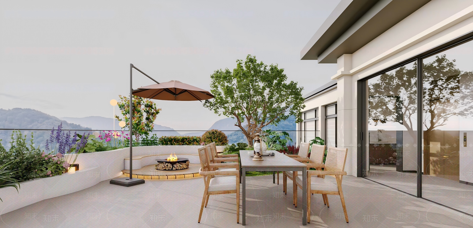 现代屋顶花园3D模型下载【ID:1235098622】
