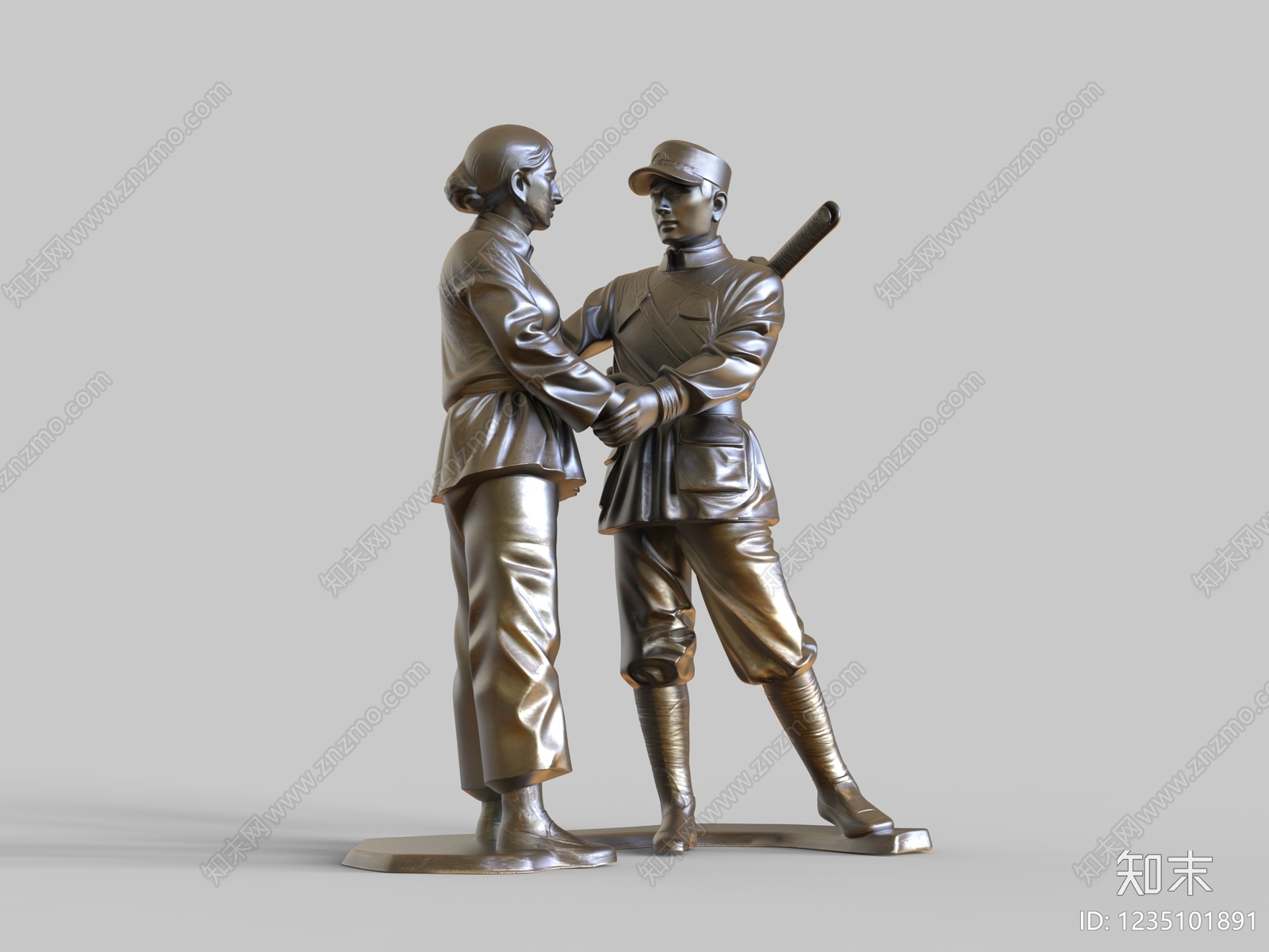 中式雕塑摆件SU模型下载【ID:1235101891】