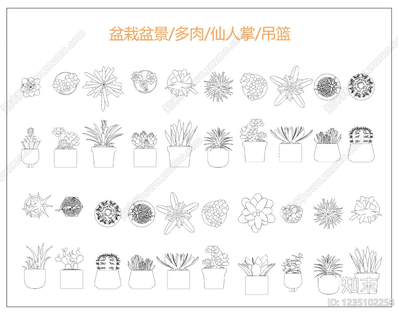 综合植物图库CAD图纸