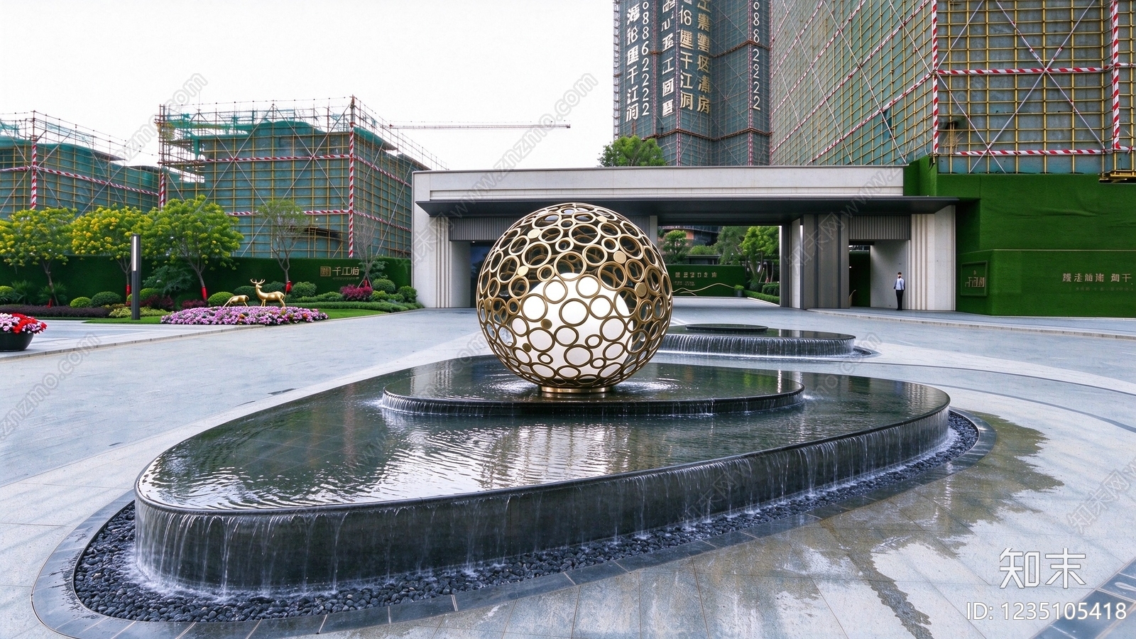现代跌水景观CAD图纸