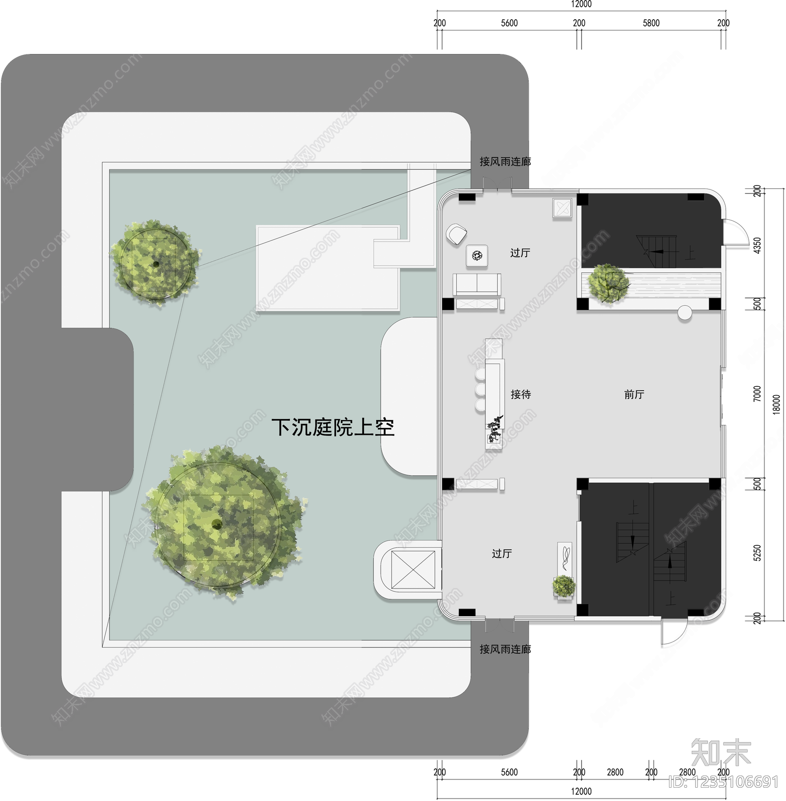 售楼处cad施工图下载【ID:1235106691】
