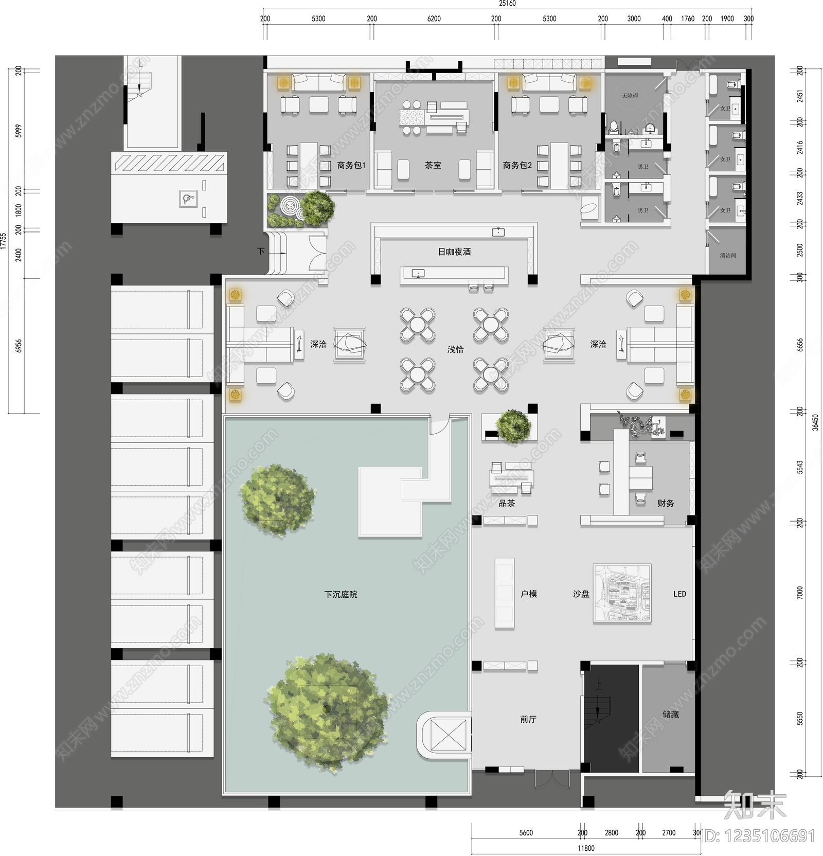 售楼处cad施工图下载【ID:1235106691】