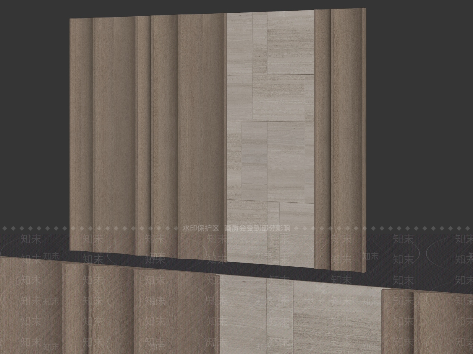 原木风沙发背景墙3D模型下载【ID:1235115755】