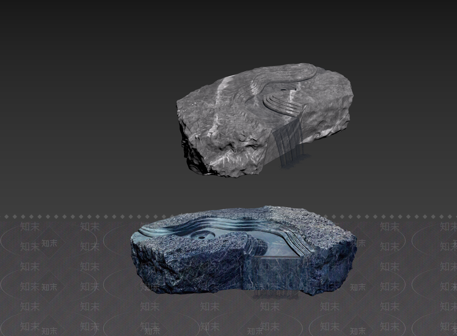 新中式景观石头3D模型下载【ID:1235121301】