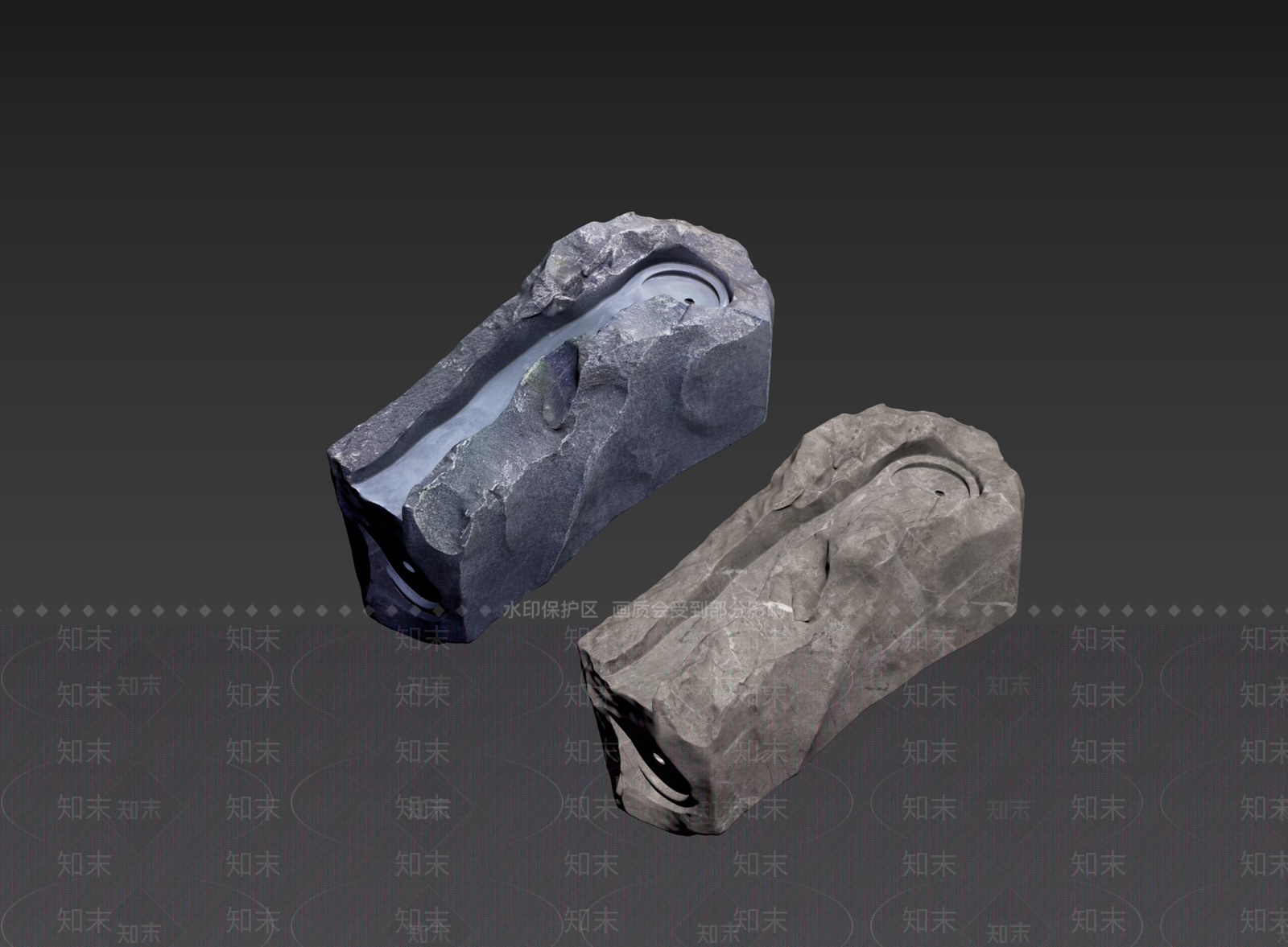 侘寂石头3D模型下载【ID:1235121573】