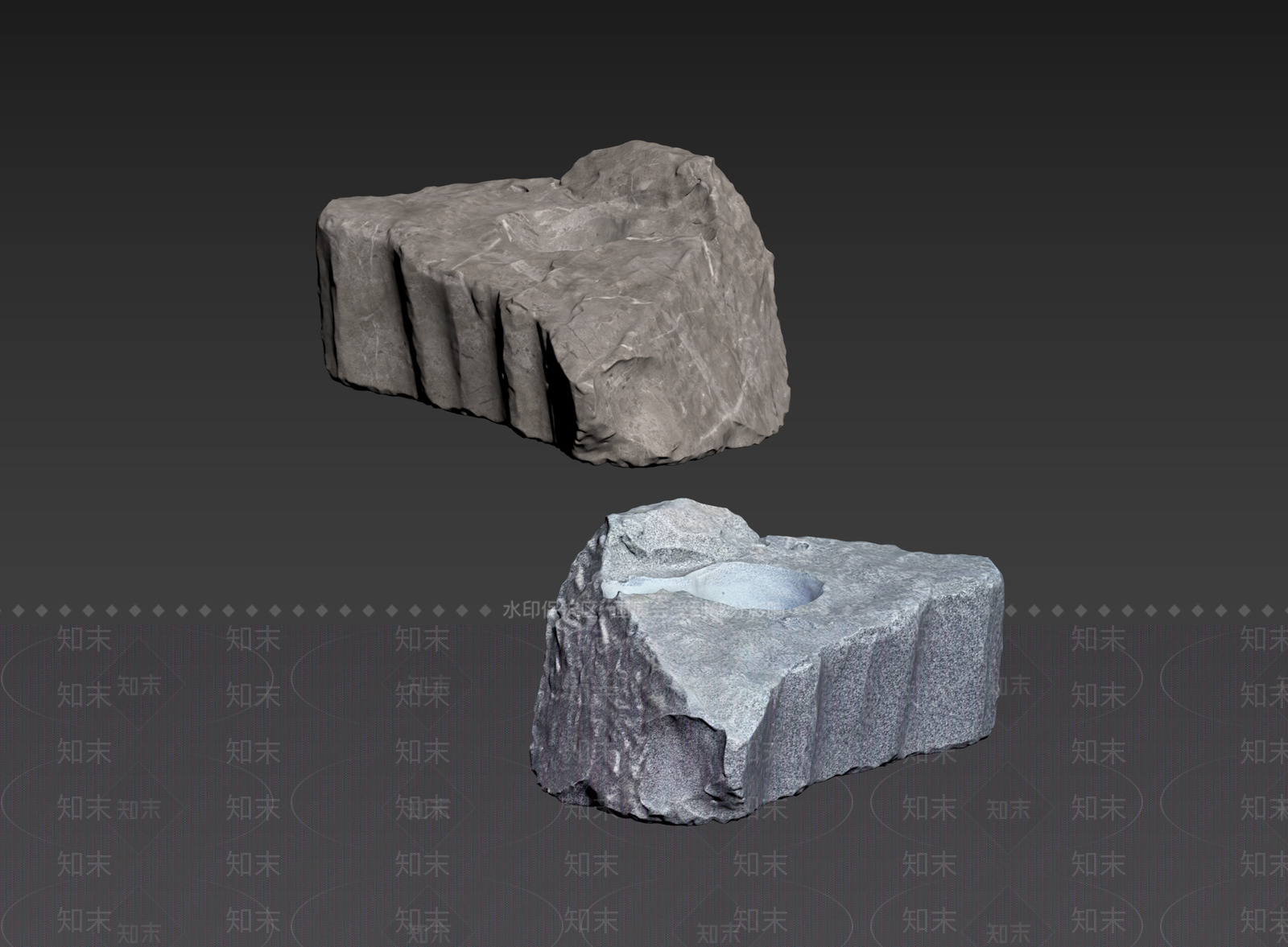 侘寂石头3D模型下载【ID:1235122041】
