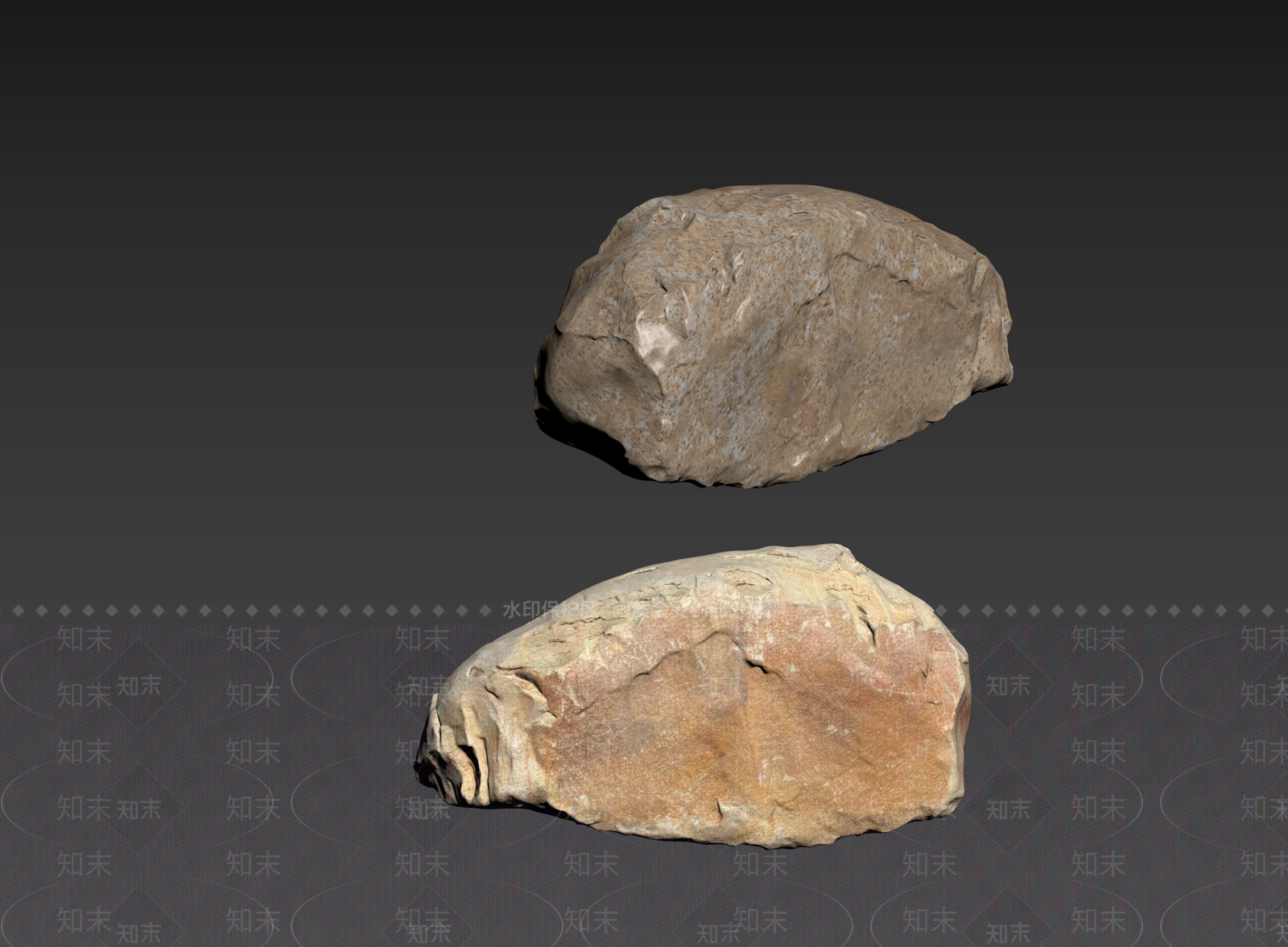 侘寂石头3D模型下载【ID:1235122424】