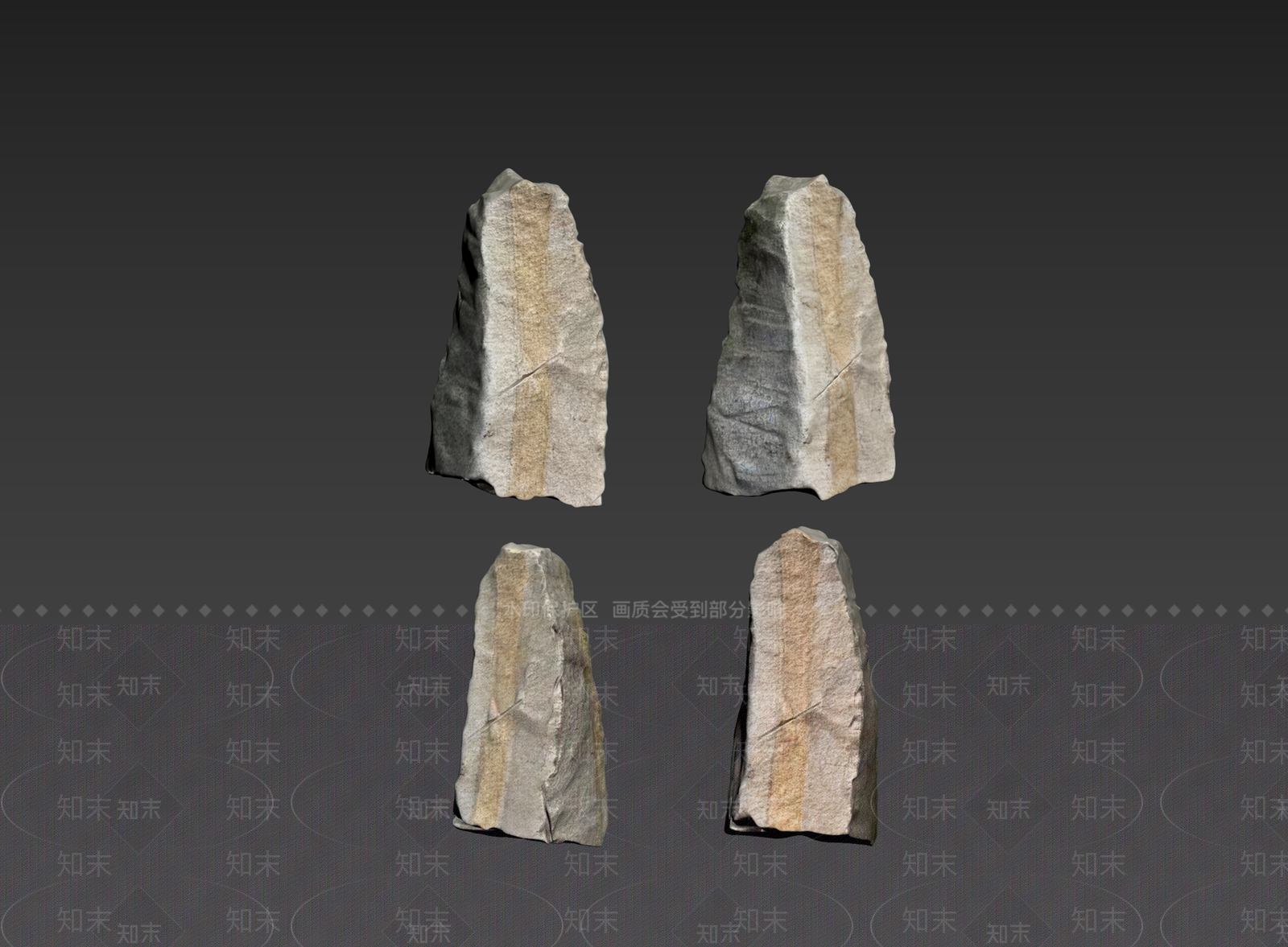 侘寂石头3D模型下载【ID:1235122826】