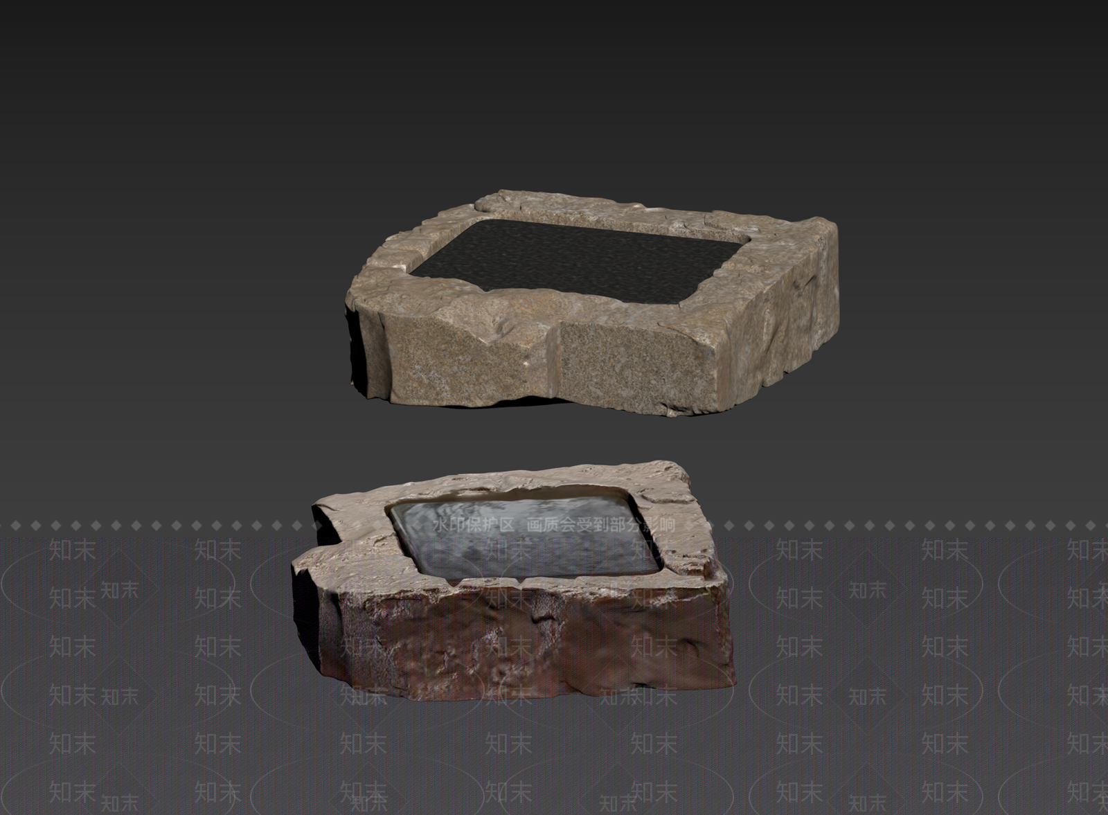 侘寂石头3D模型下载【ID:1235123553】