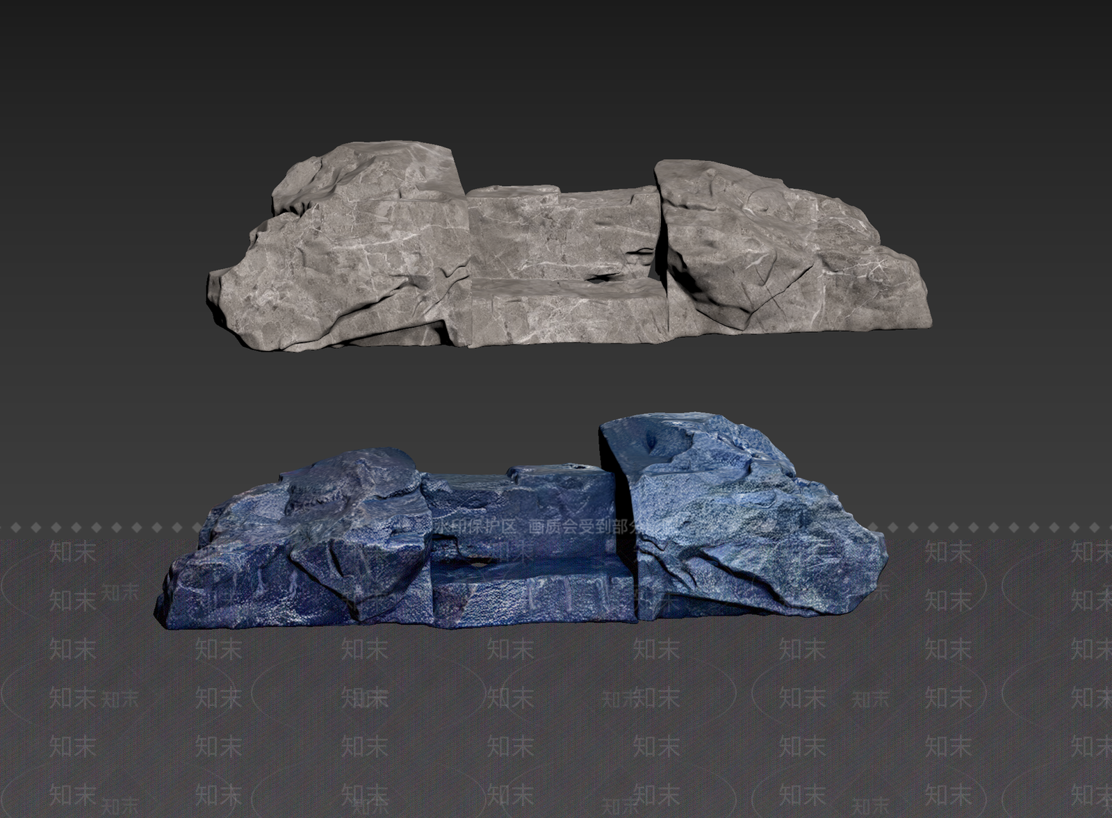 工业风石头3D模型下载【ID:1235123977】