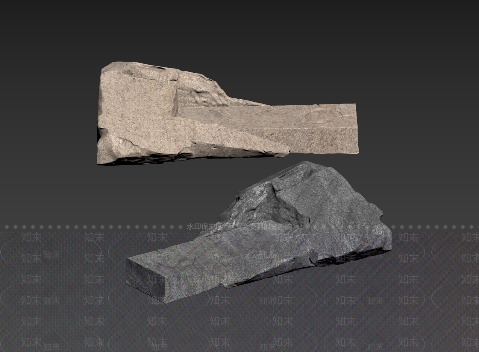 工业风石头3D模型下载【ID:1235124453】