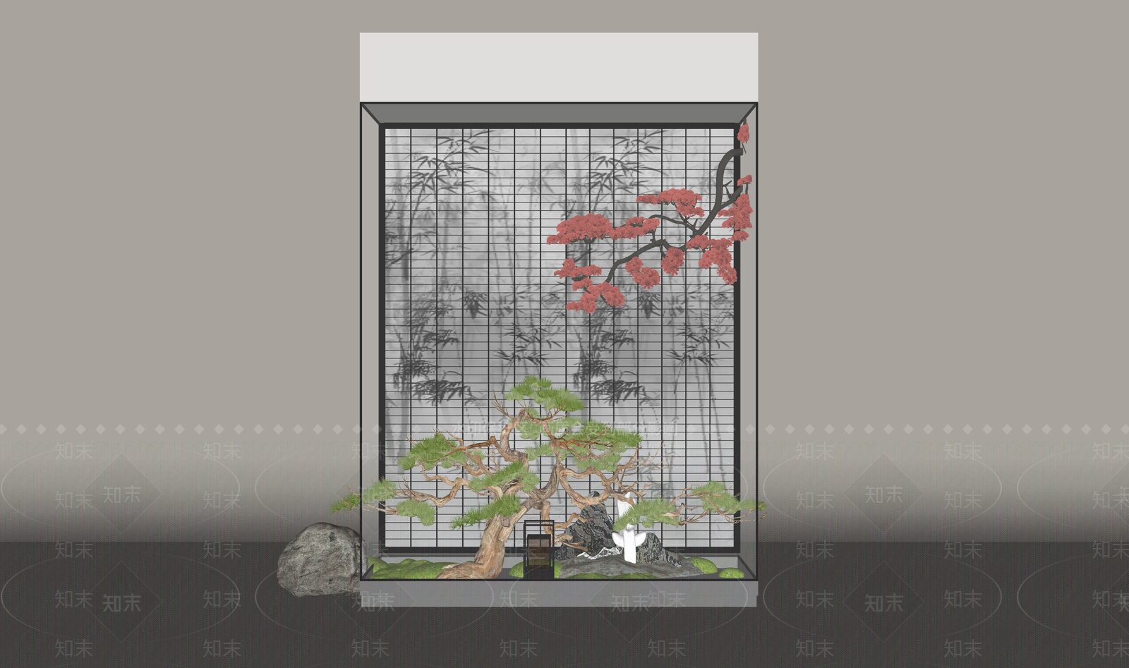新中式落地摆件SU模型下载【ID:1235124564】