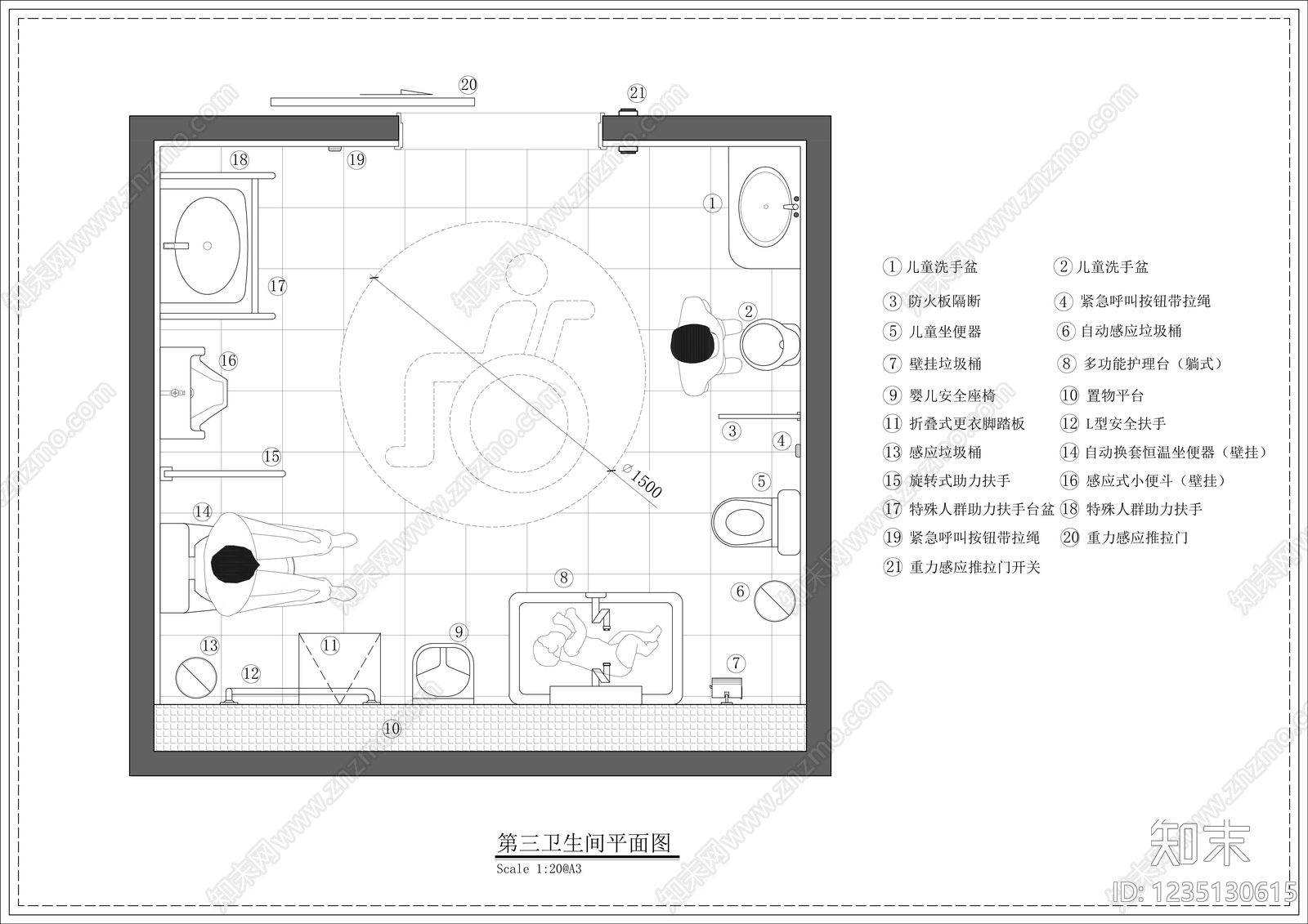 公共卫生间CAD图纸