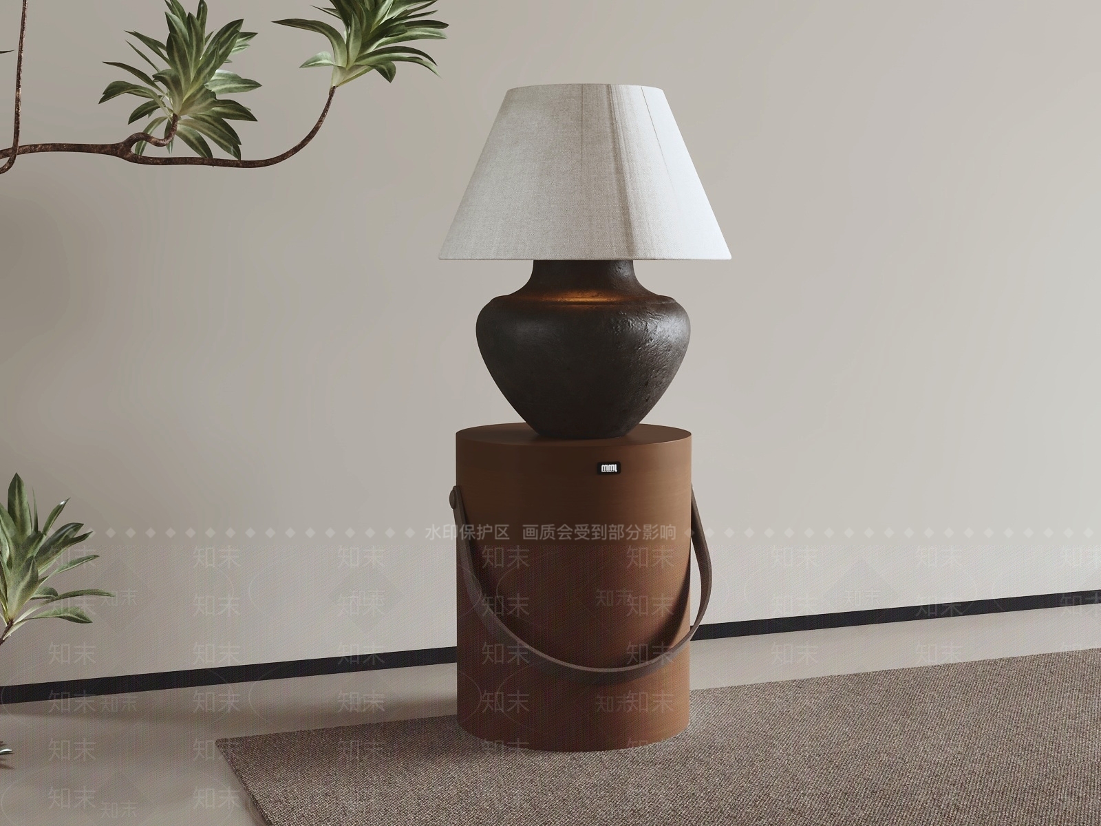 侘寂台灯SU模型下载【ID:1235133314】