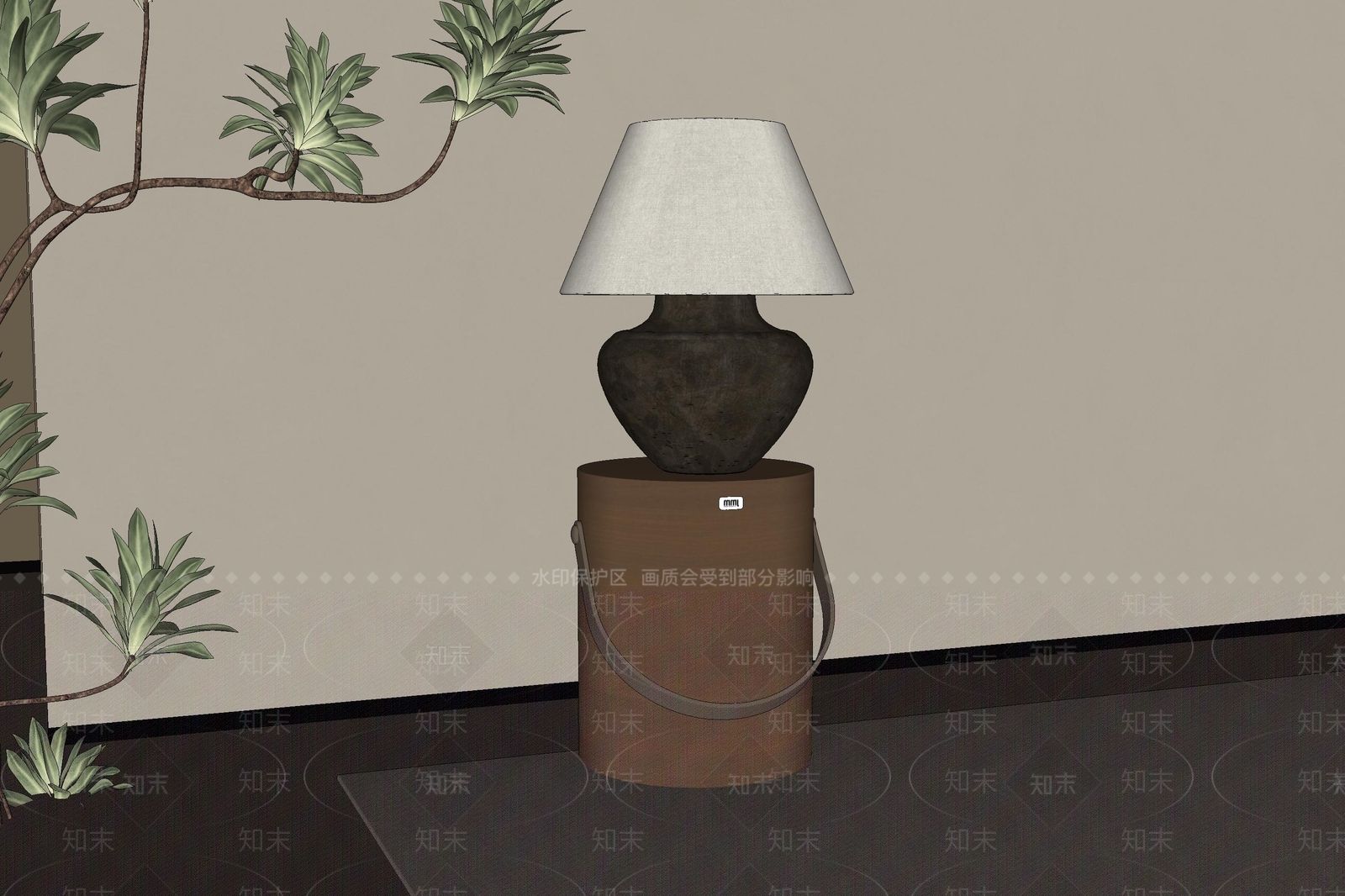 侘寂台灯SU模型下载【ID:1235133314】