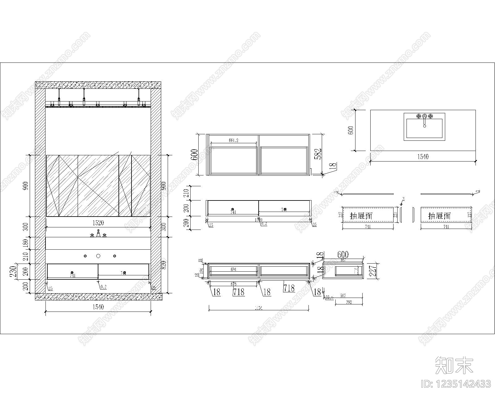 家具图库cad施工图下载【ID:1235142433】