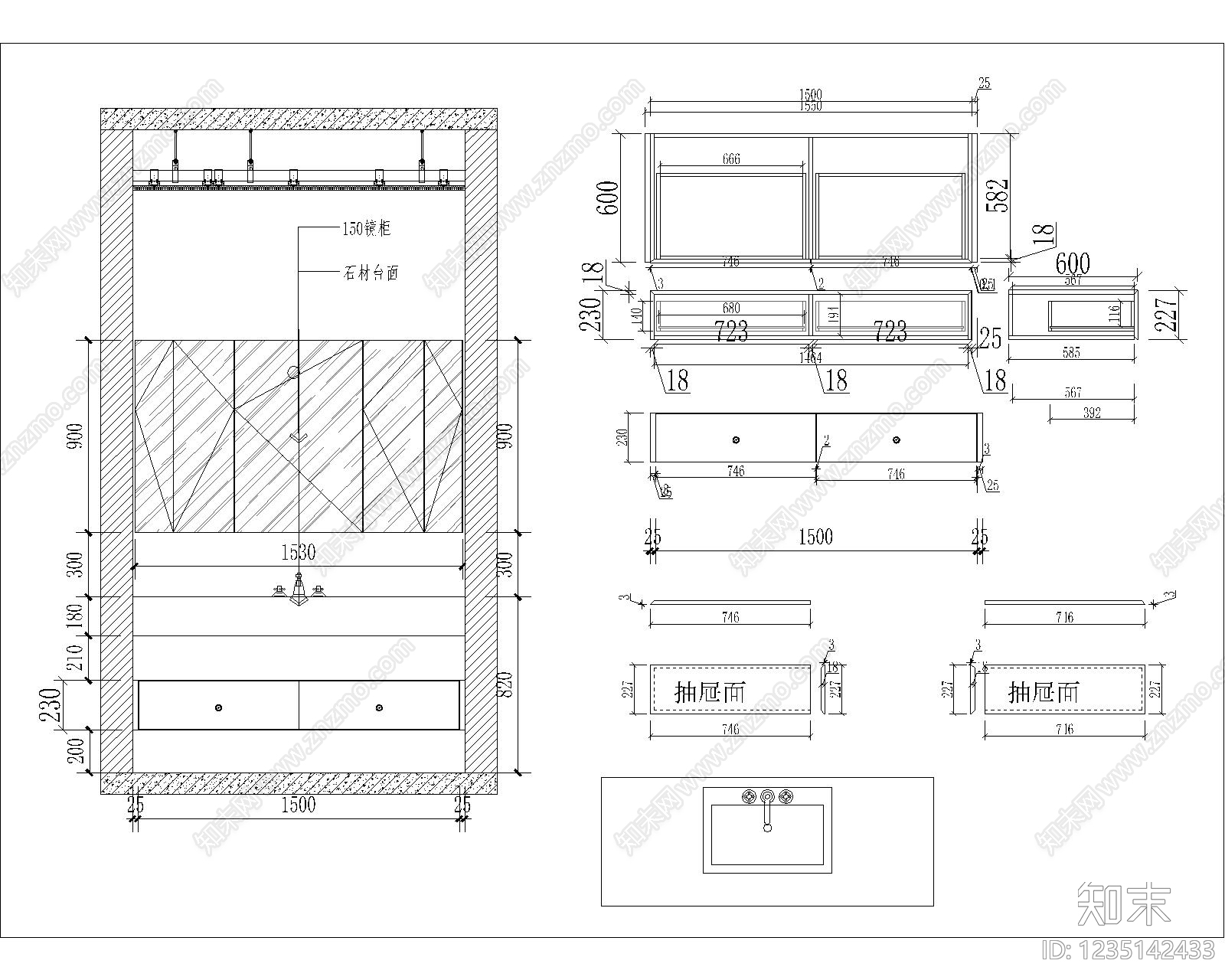 家具图库cad施工图下载【ID:1235142433】