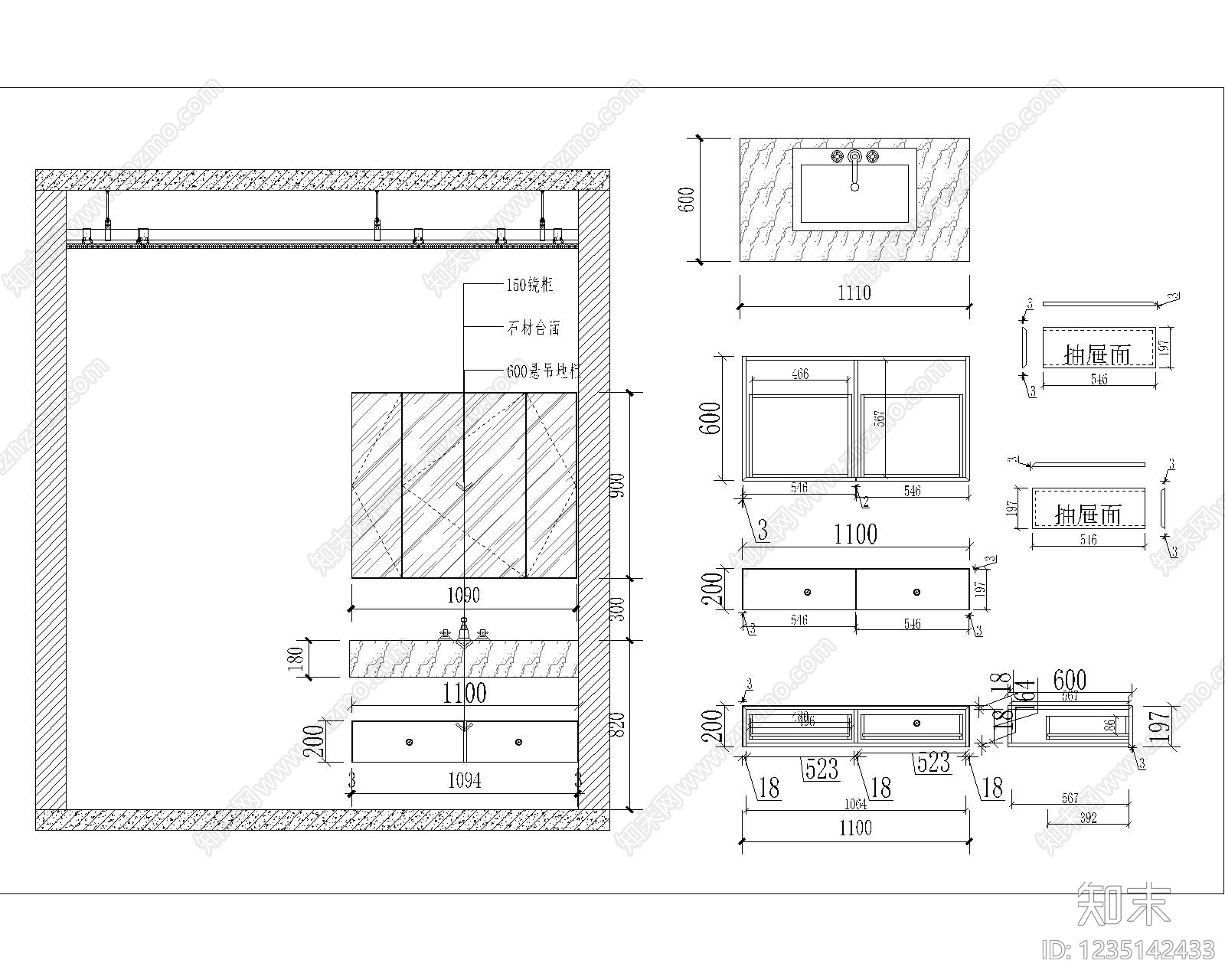 家具图库cad施工图下载【ID:1235142433】