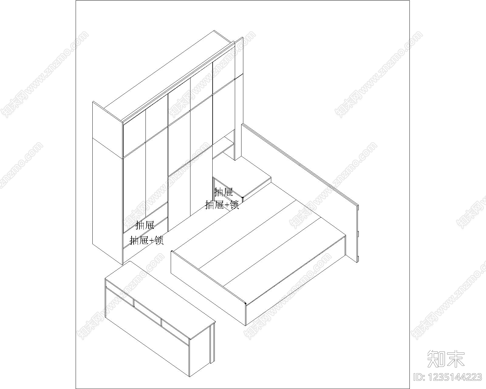 家具图库cad施工图下载【ID:1235144223】