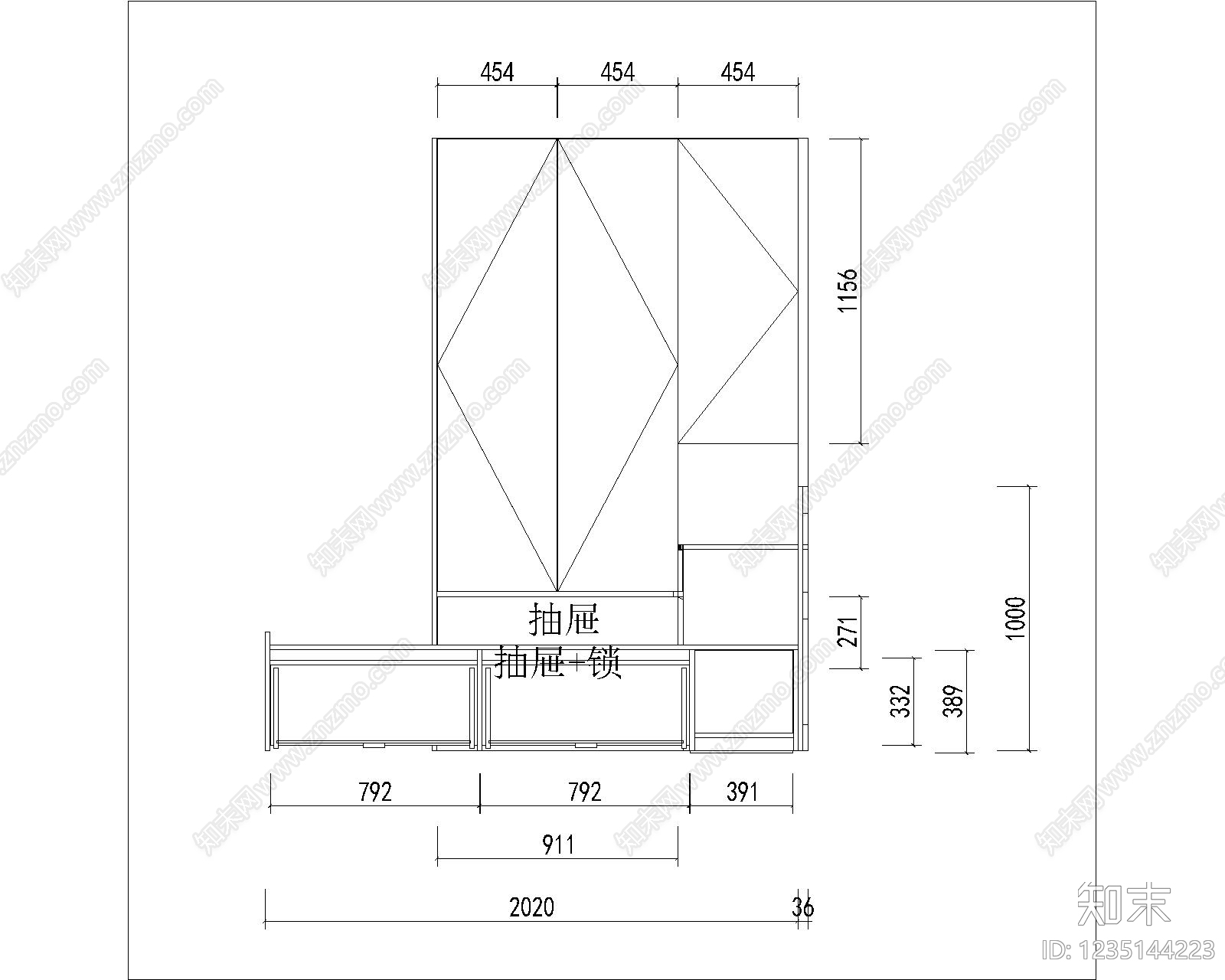 家具图库cad施工图下载【ID:1235144223】
