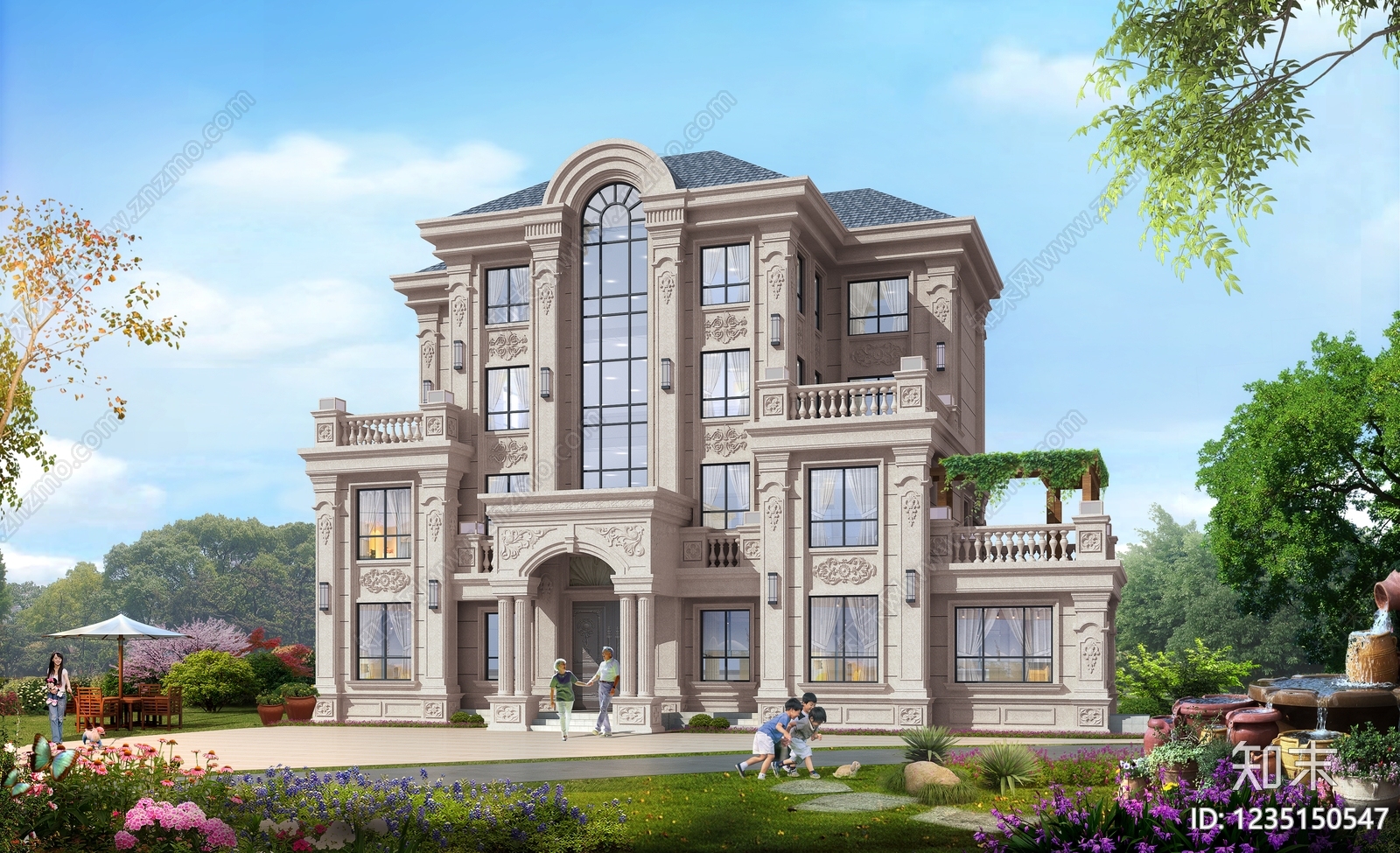 别墅建筑cad施工图下载【ID:1235150547】