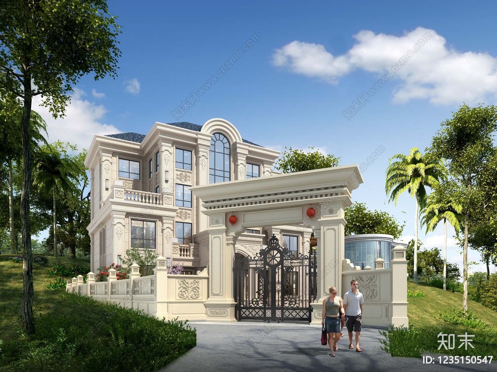 别墅建筑cad施工图下载【ID:1235150547】