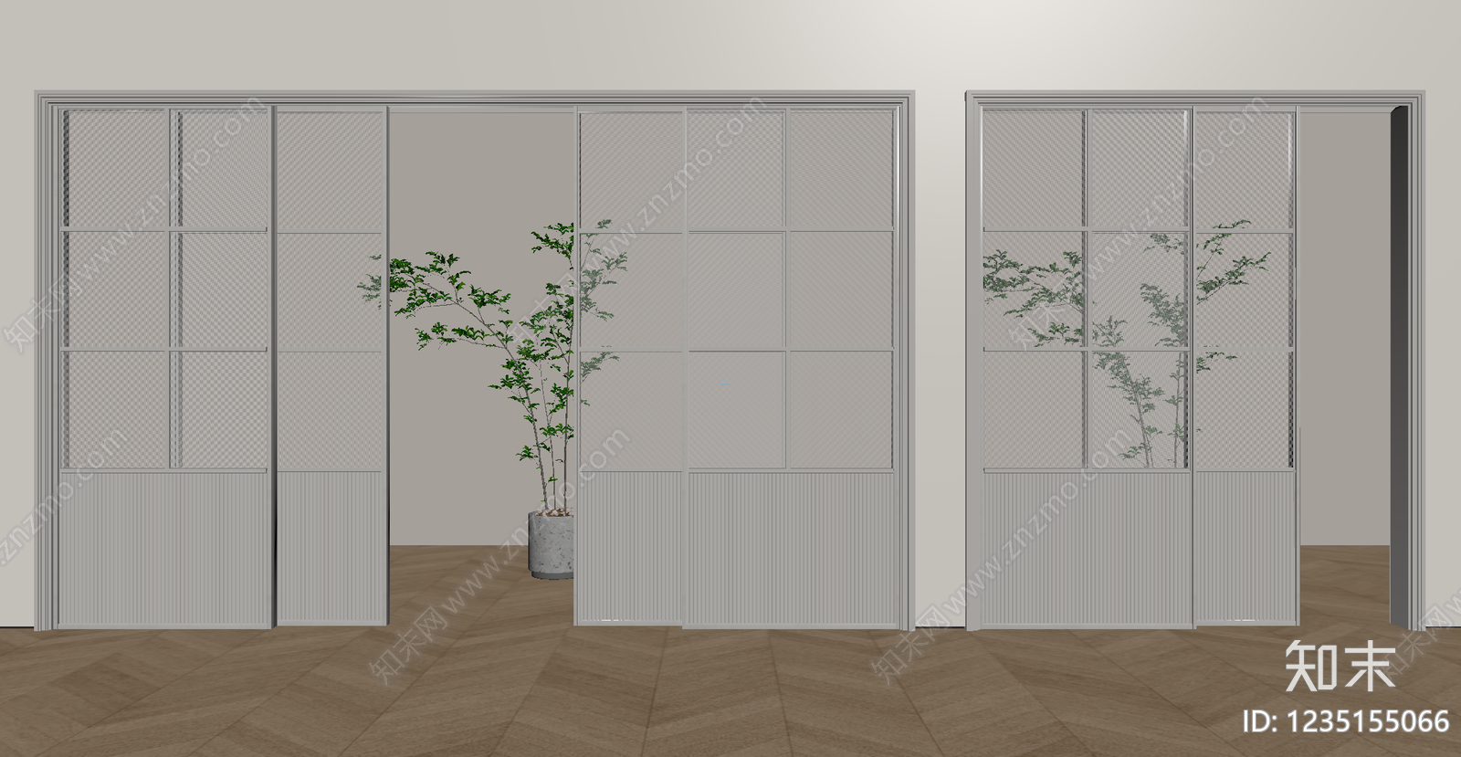 现代简约推拉门3D模型下载【ID:1235155066】