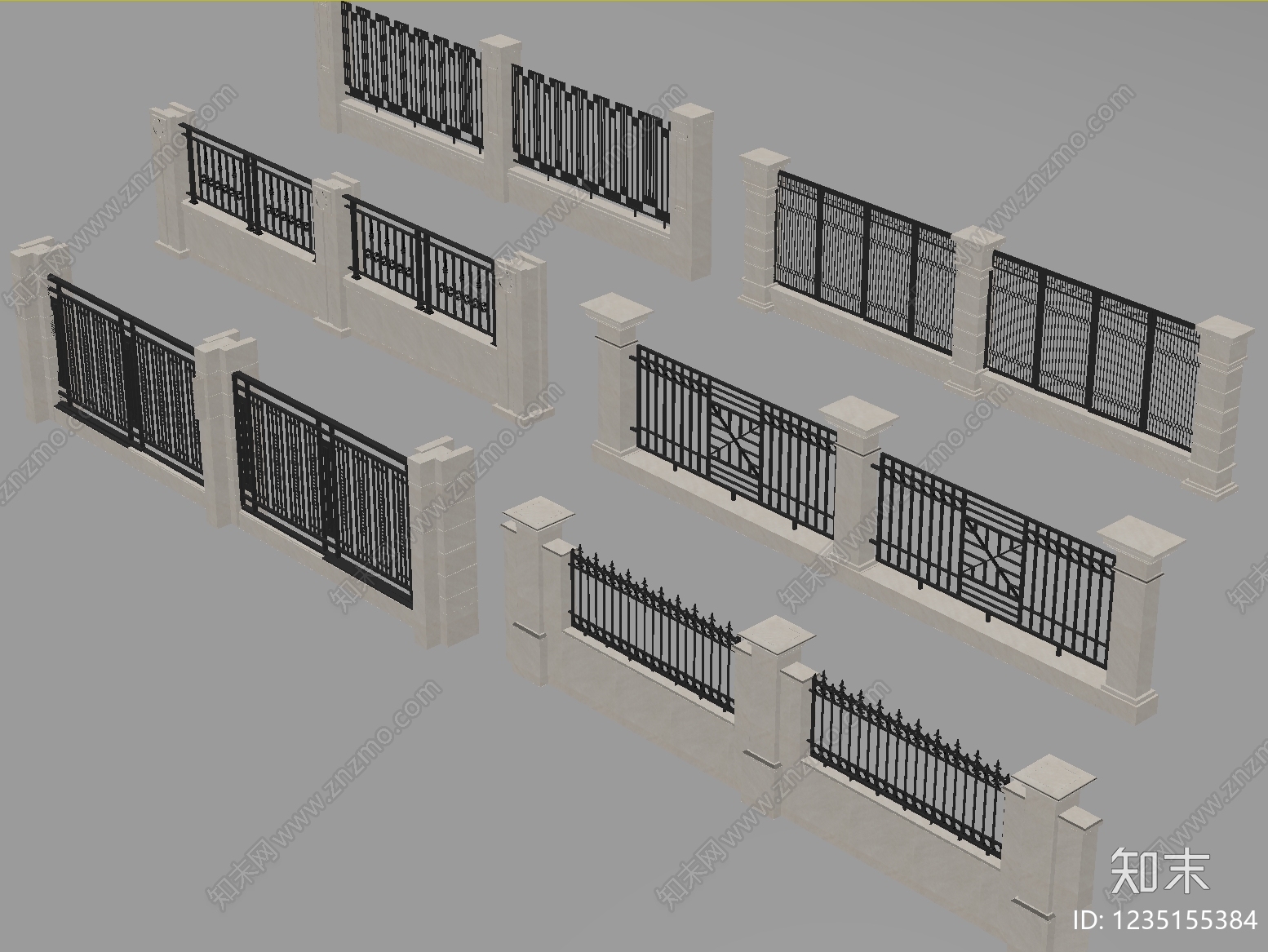 欧式栏杆3D模型下载【ID:1235155384】