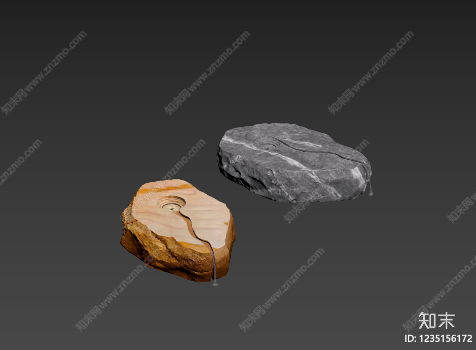 侘寂石头3D模型下载【ID:1235156172】