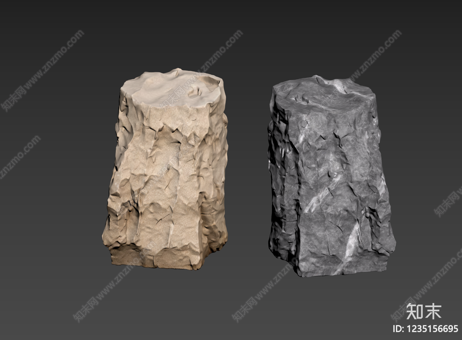 侘寂石头3D模型下载【ID:1235156695】