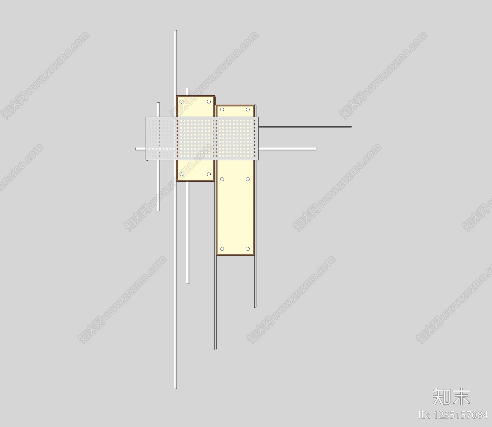 包豪斯景观壁灯SU模型下载【ID:1235157084】