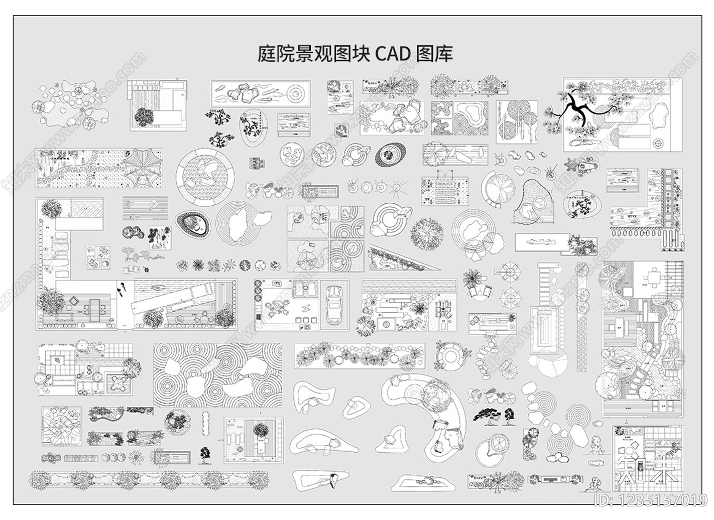 庭院cad施工图下载【ID:1235157019】