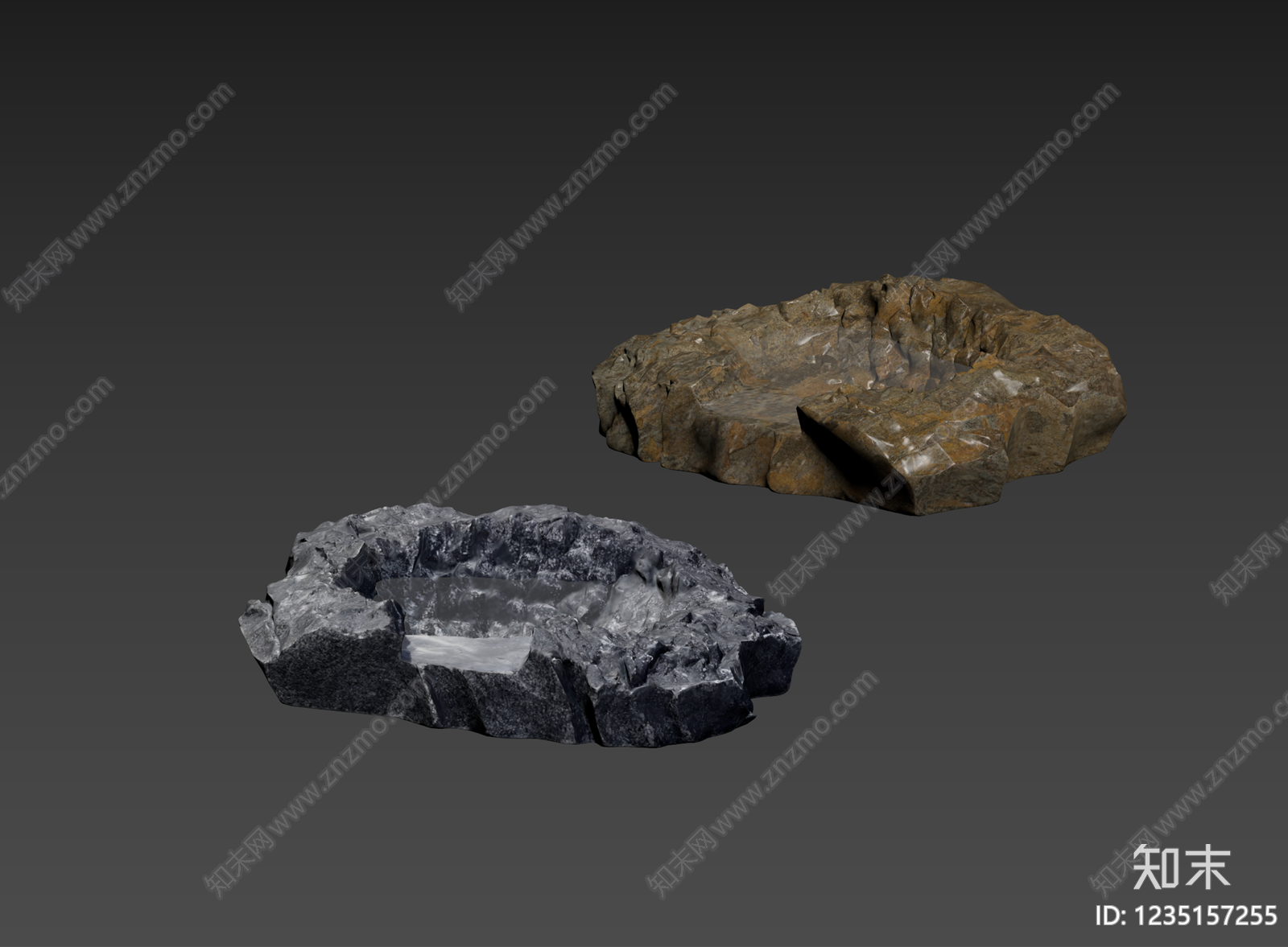 侘寂石头3D模型下载【ID:1235157255】