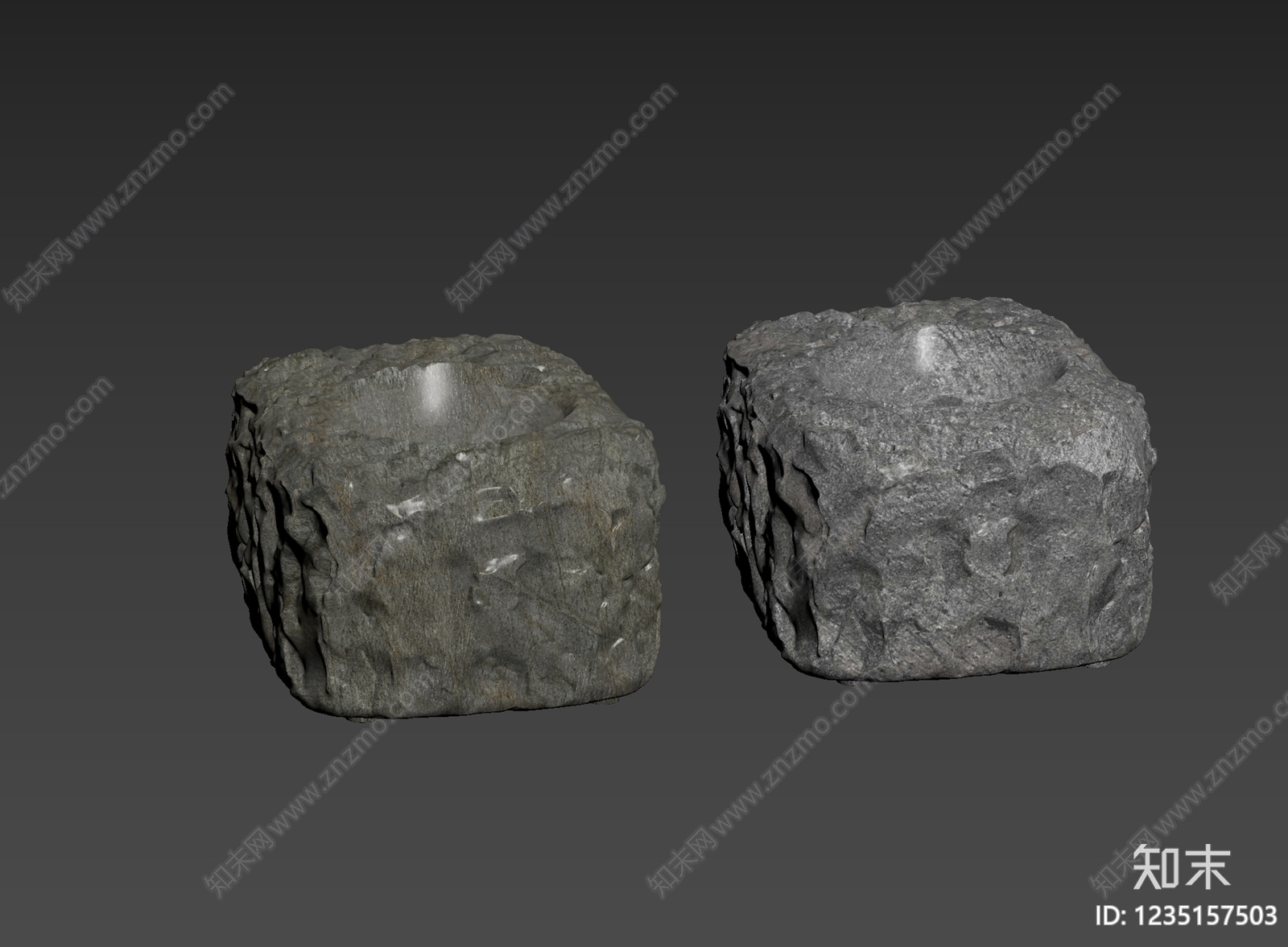侘寂石头3D模型下载【ID:1235157503】