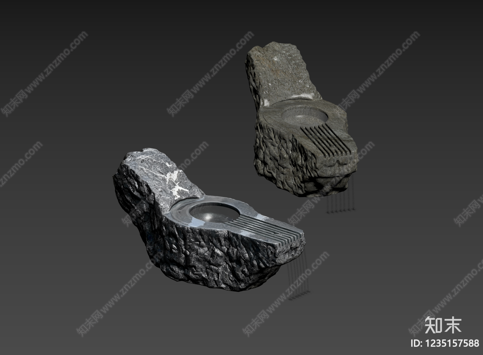 禅意石头3D模型下载【ID:1235157588】