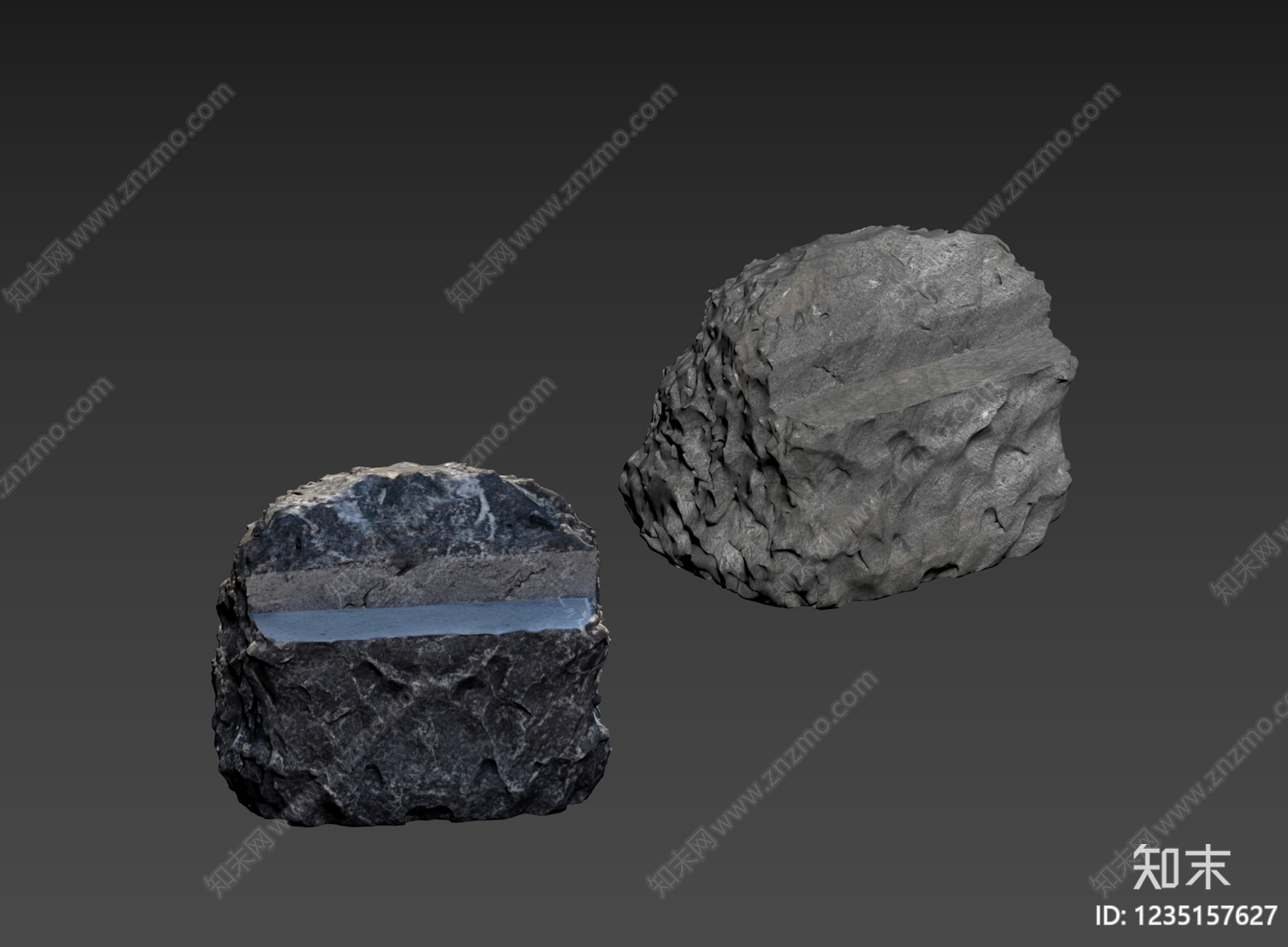 侘寂石头3D模型下载【ID:1235157627】