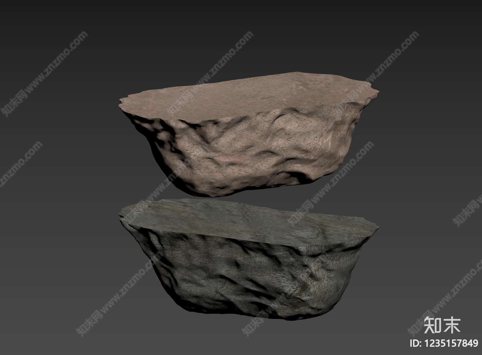 侘寂石头3D模型下载【ID:1235157849】