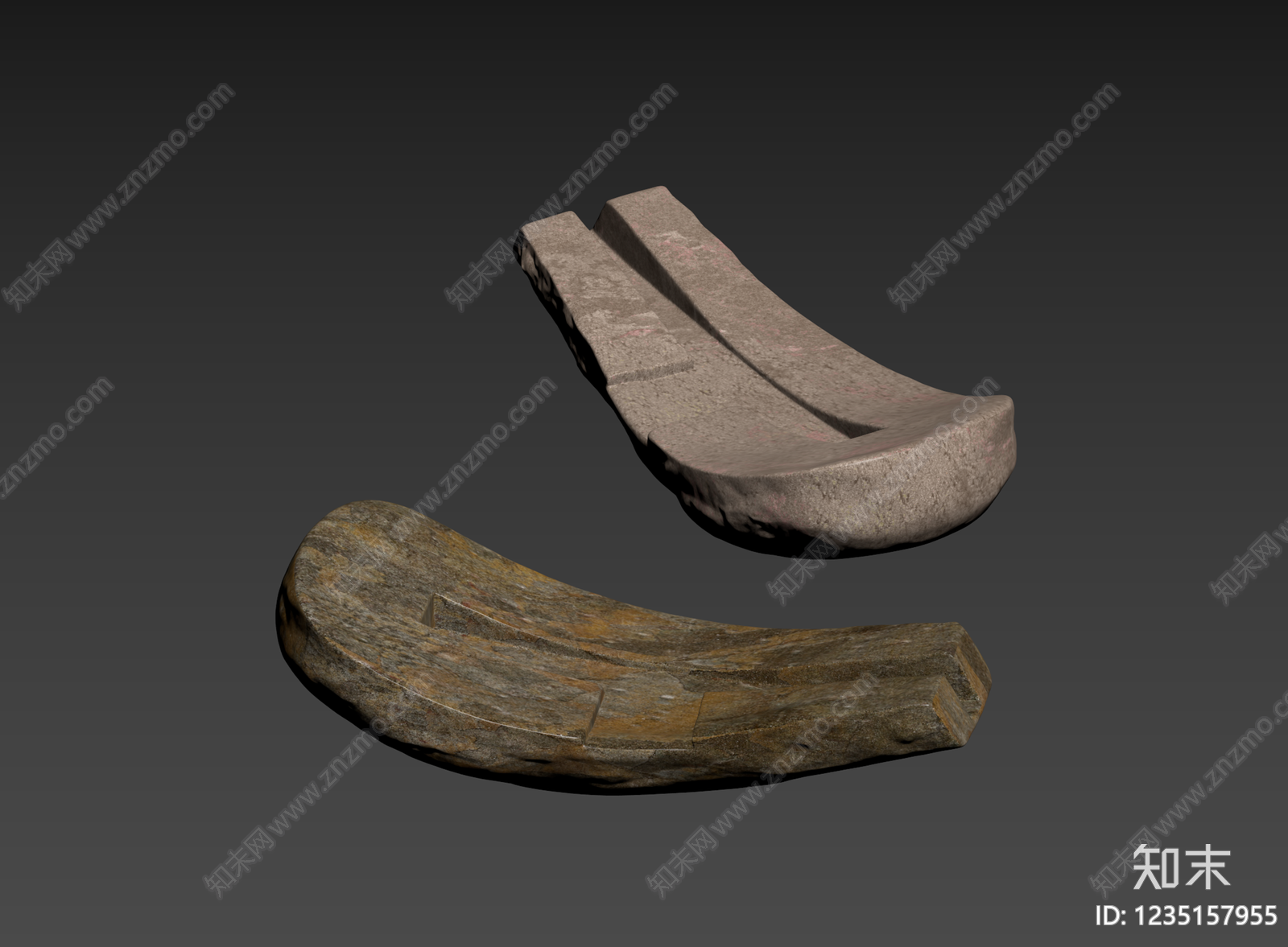 侘寂石头3D模型下载【ID:1235157955】