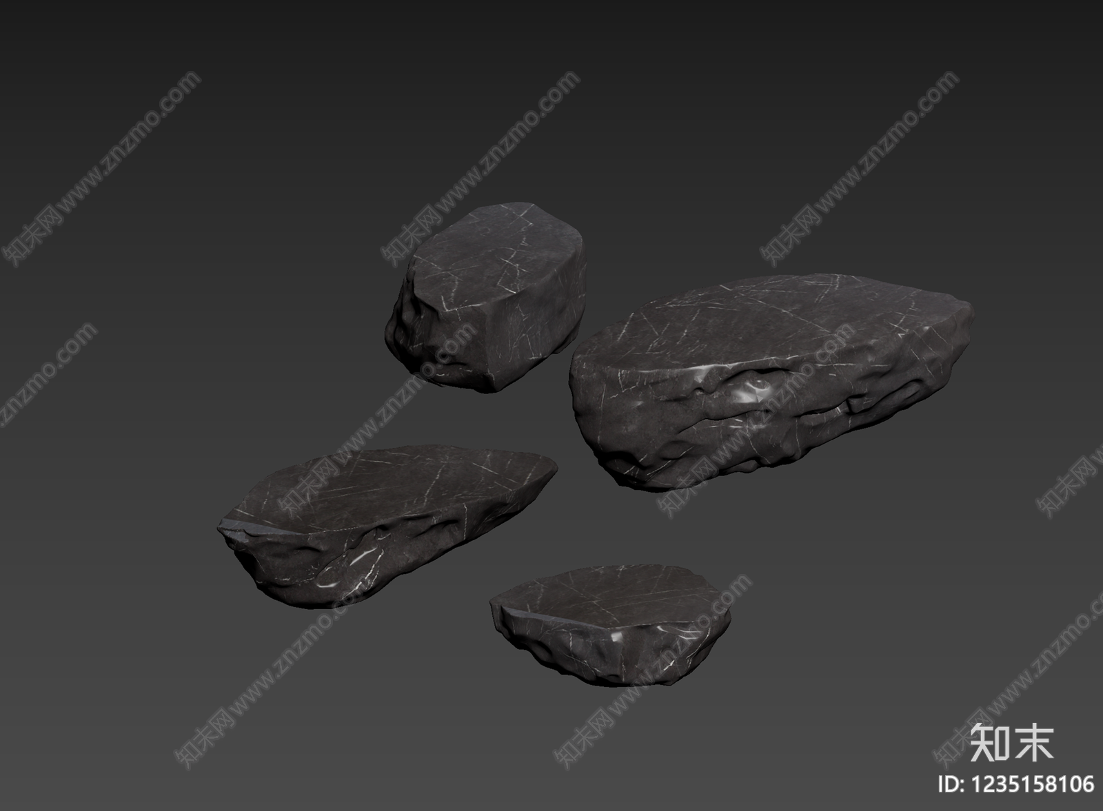 侘寂石头3D模型下载【ID:1235158106】