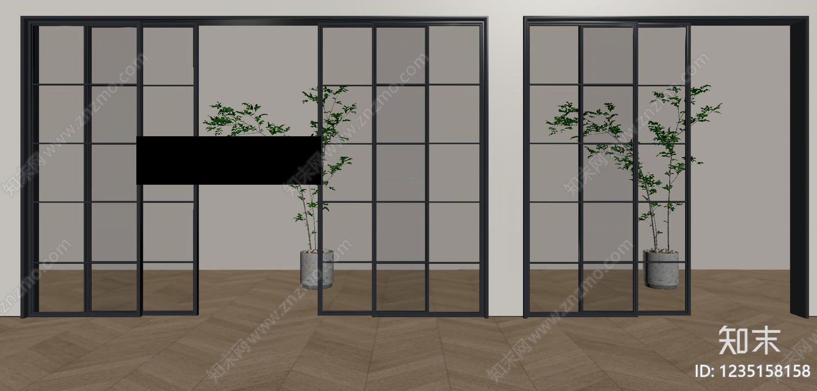 现代简约推拉门3D模型下载【ID:1235158158】