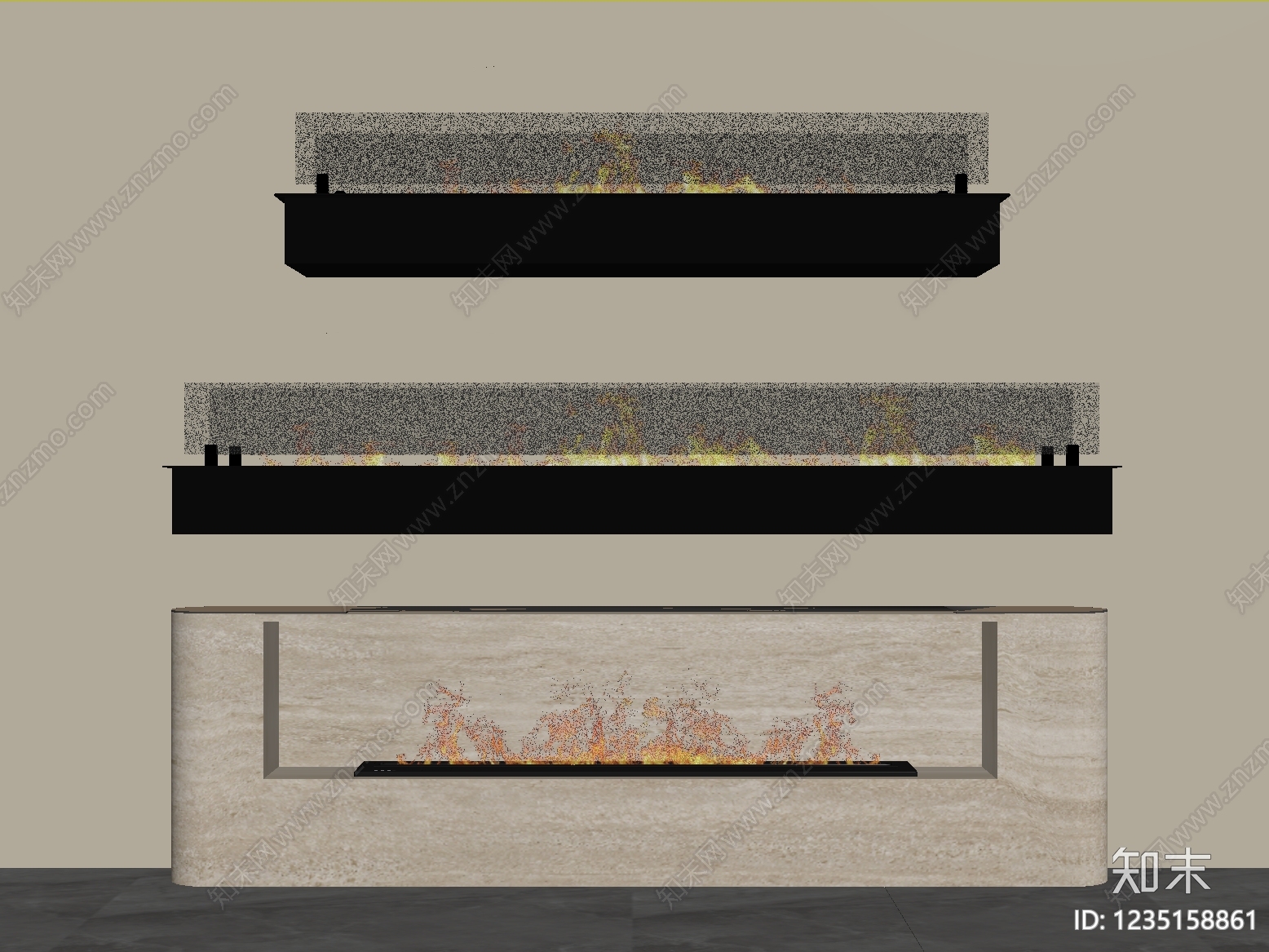 现代简约壁炉3D模型下载【ID:1235158861】