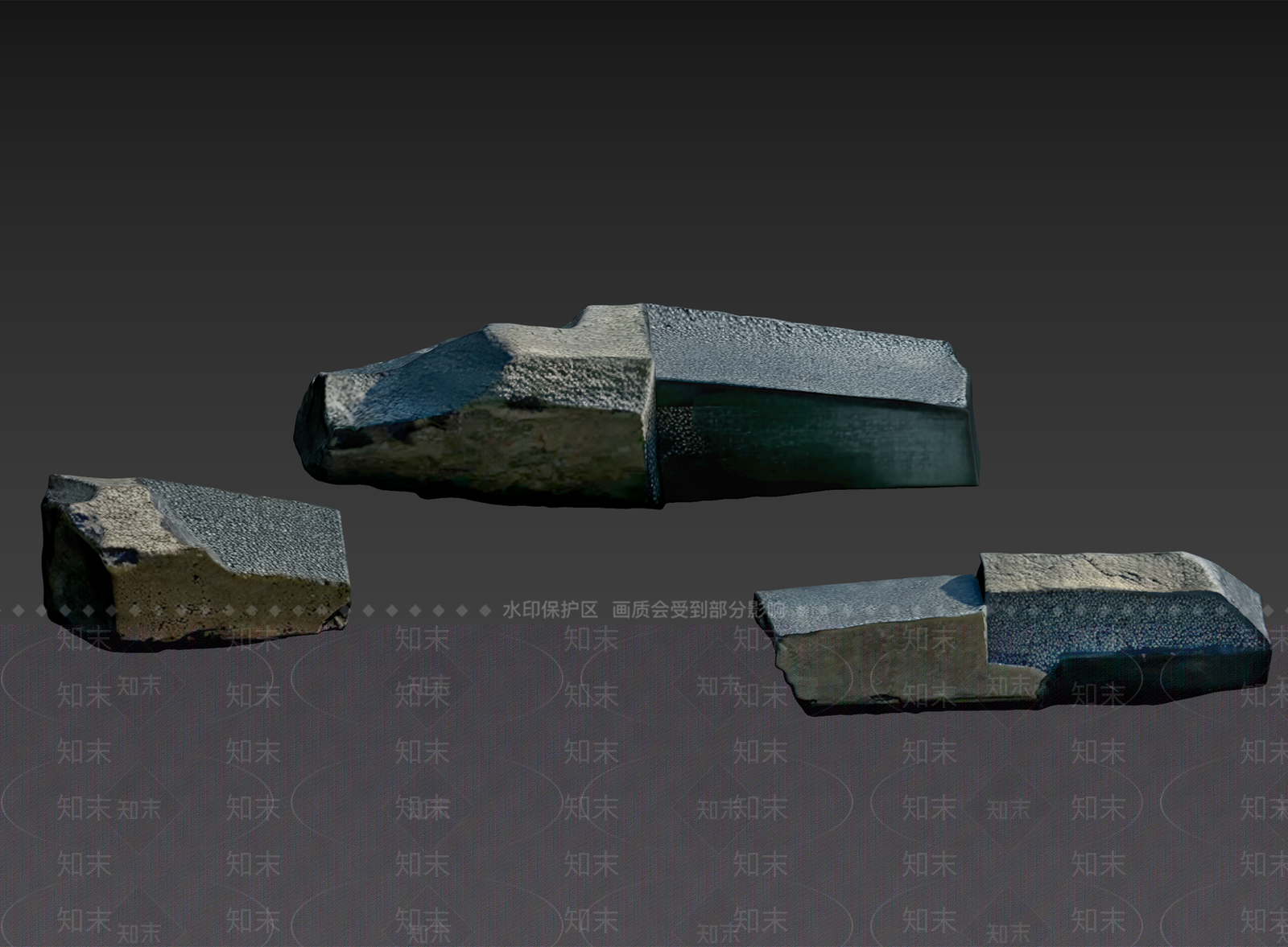 工业风石头3D模型下载【ID:1235162015】