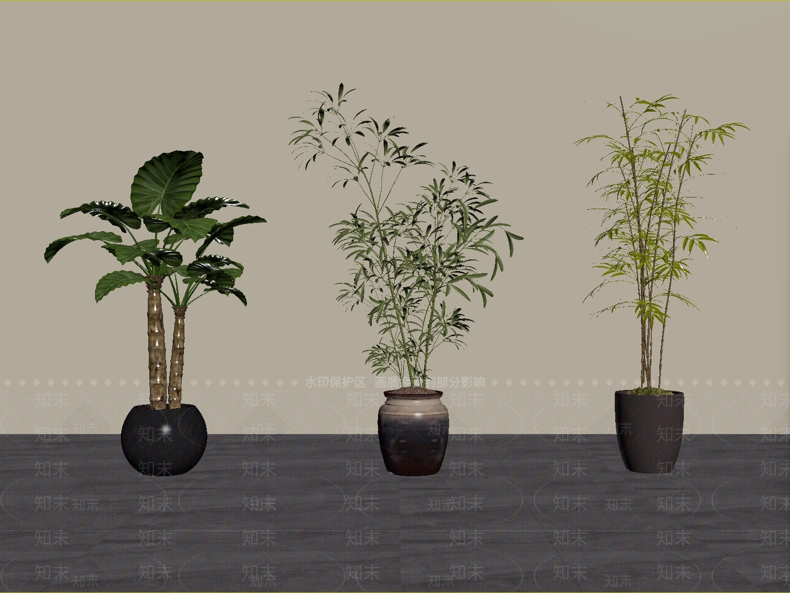 极简盆栽SU模型下载【ID:1235163496】