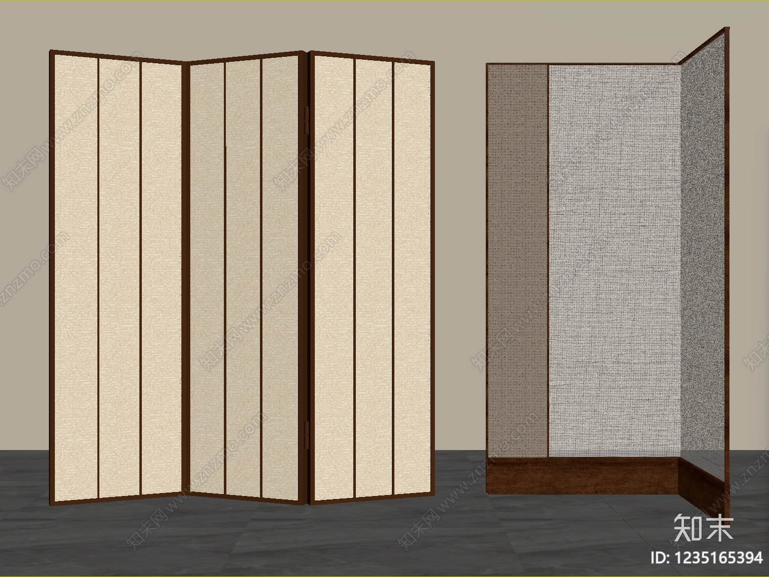 日式屏风3D模型下载【ID:1235165394】